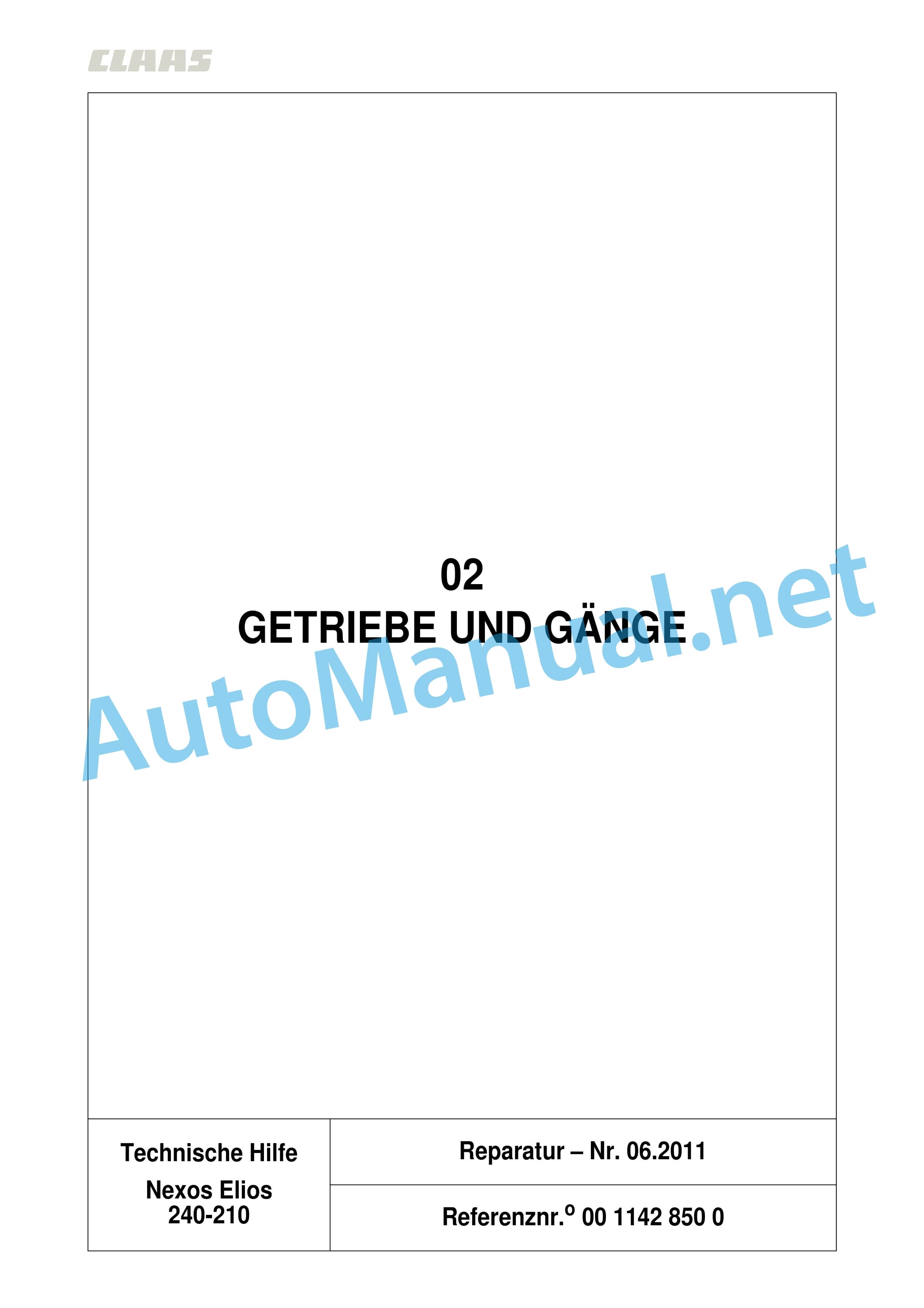 Claas NEXOS F 240-210 (A27) Tractor Repair Manual DE 12 Claas NEXOS F 240-210 (A27) Tractor Repair Manual DE - Image 12
