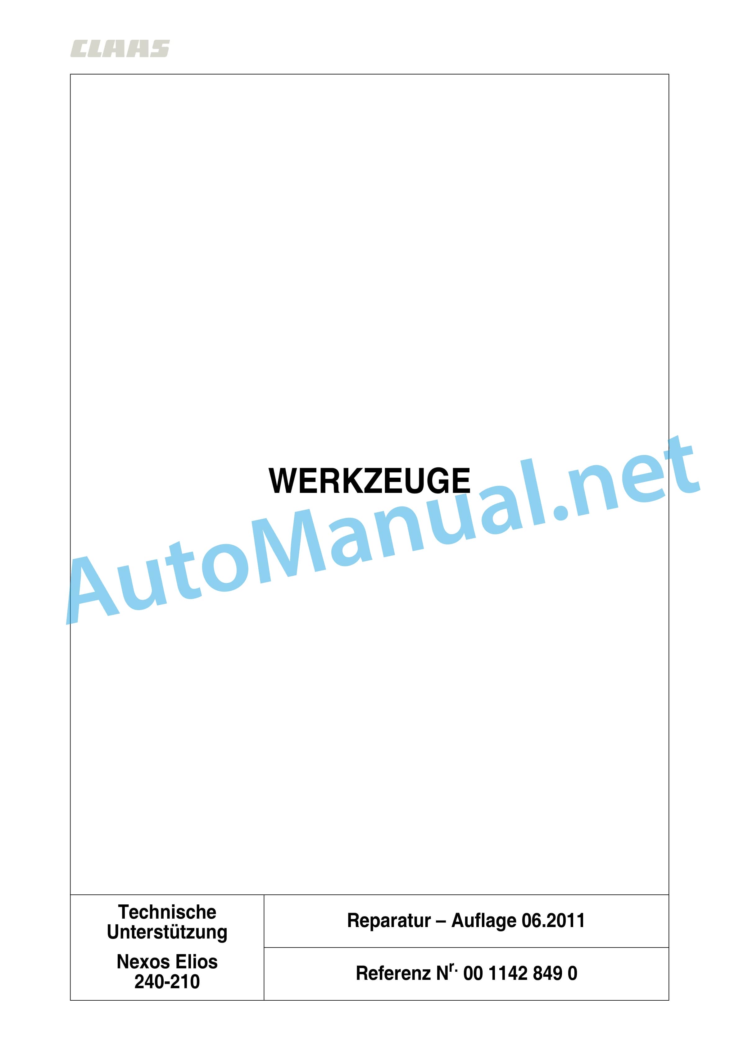 Claas NEXOS F 240-210 (A27) Tractor Repair Manual DE 7 Claas NEXOS F 240-210 (A27) Tractor Repair Manual DE - Image 7