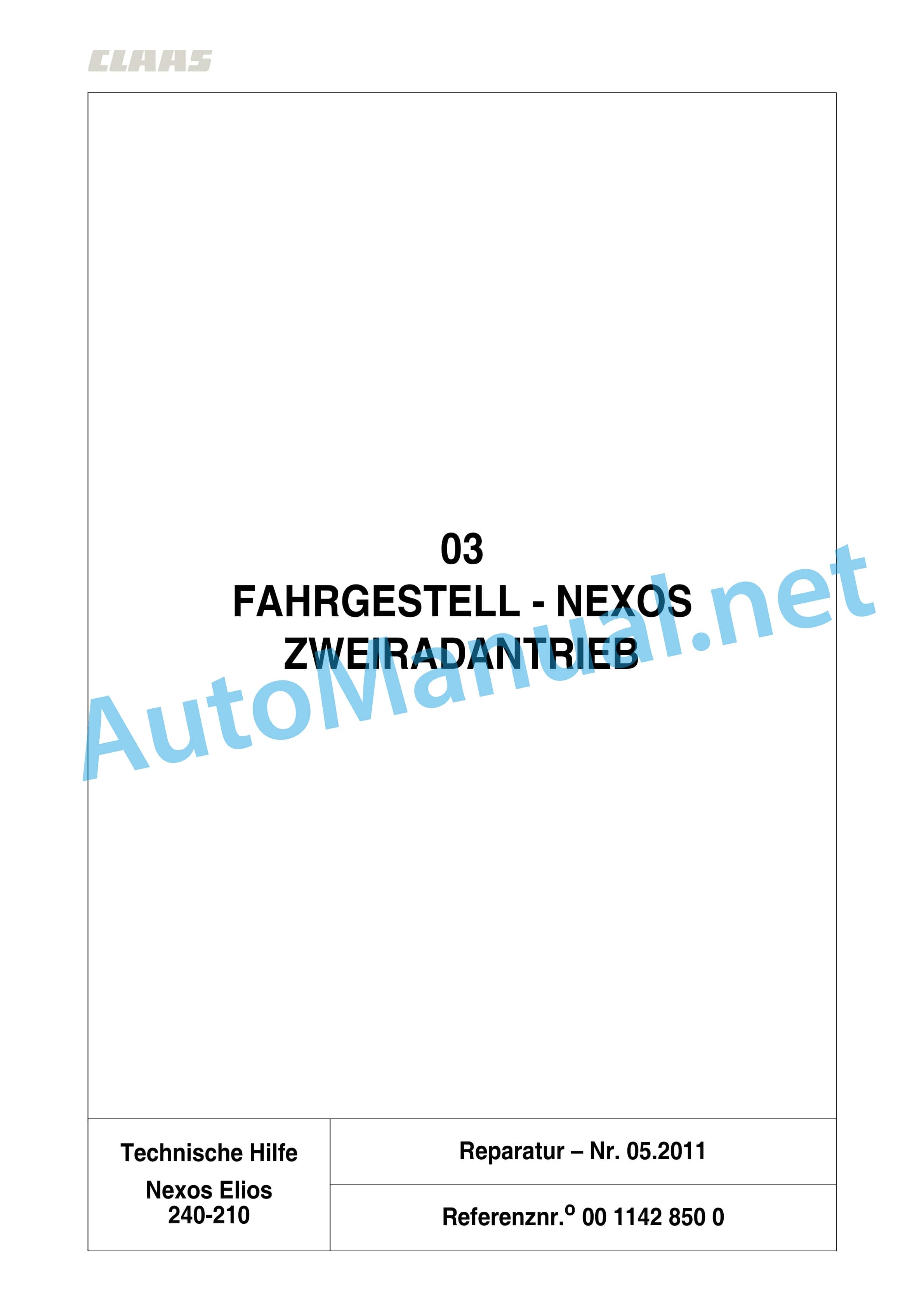 Claas NEXOS F 240-210 (A27) Tractor Repair Manual DE 9 Claas NEXOS F 240-210 (A27) Tractor Repair Manual DE - Image 9