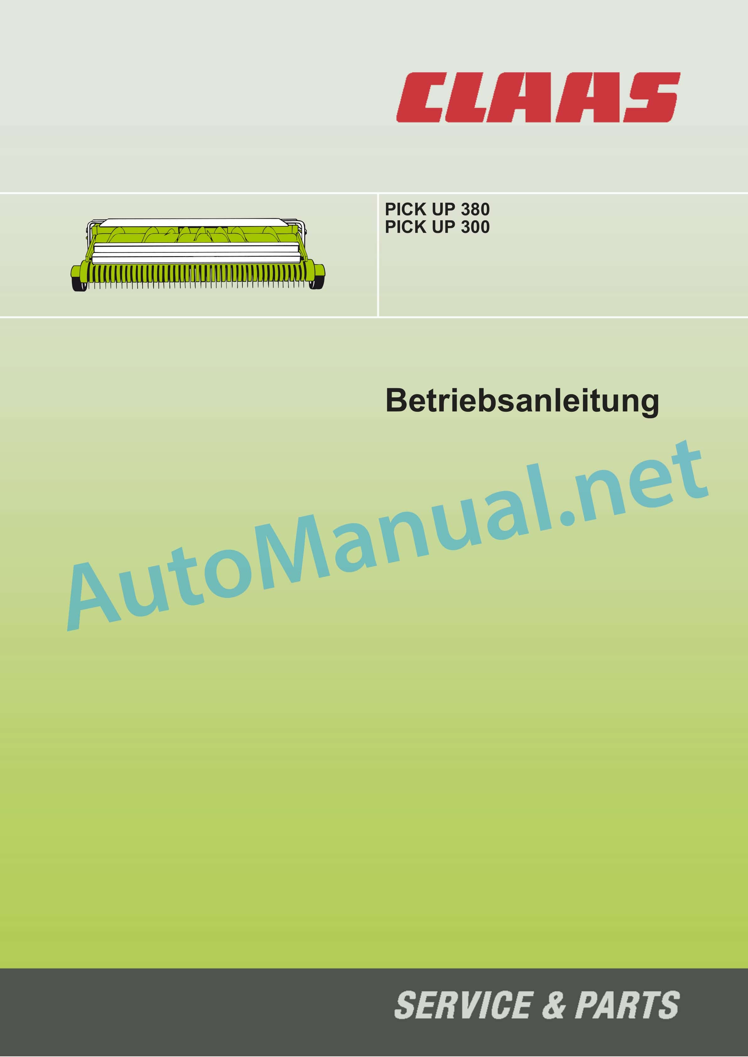 Claas PICK UP 300 (I30) Forage Harvesters Operator Manual DE