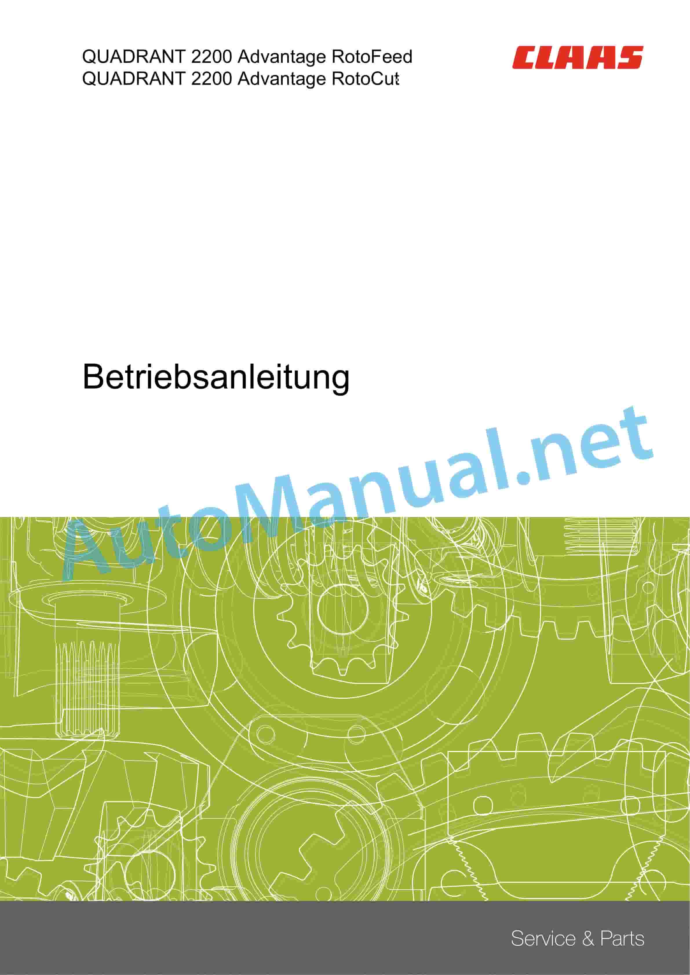 Claas QUADRANT 2200 ADVANTAGE (756) Baler Operator Manual DE 2 Claas QUADRANT 2200 ADVANTAGE (756) Baler Operator Manual DE - Image 2