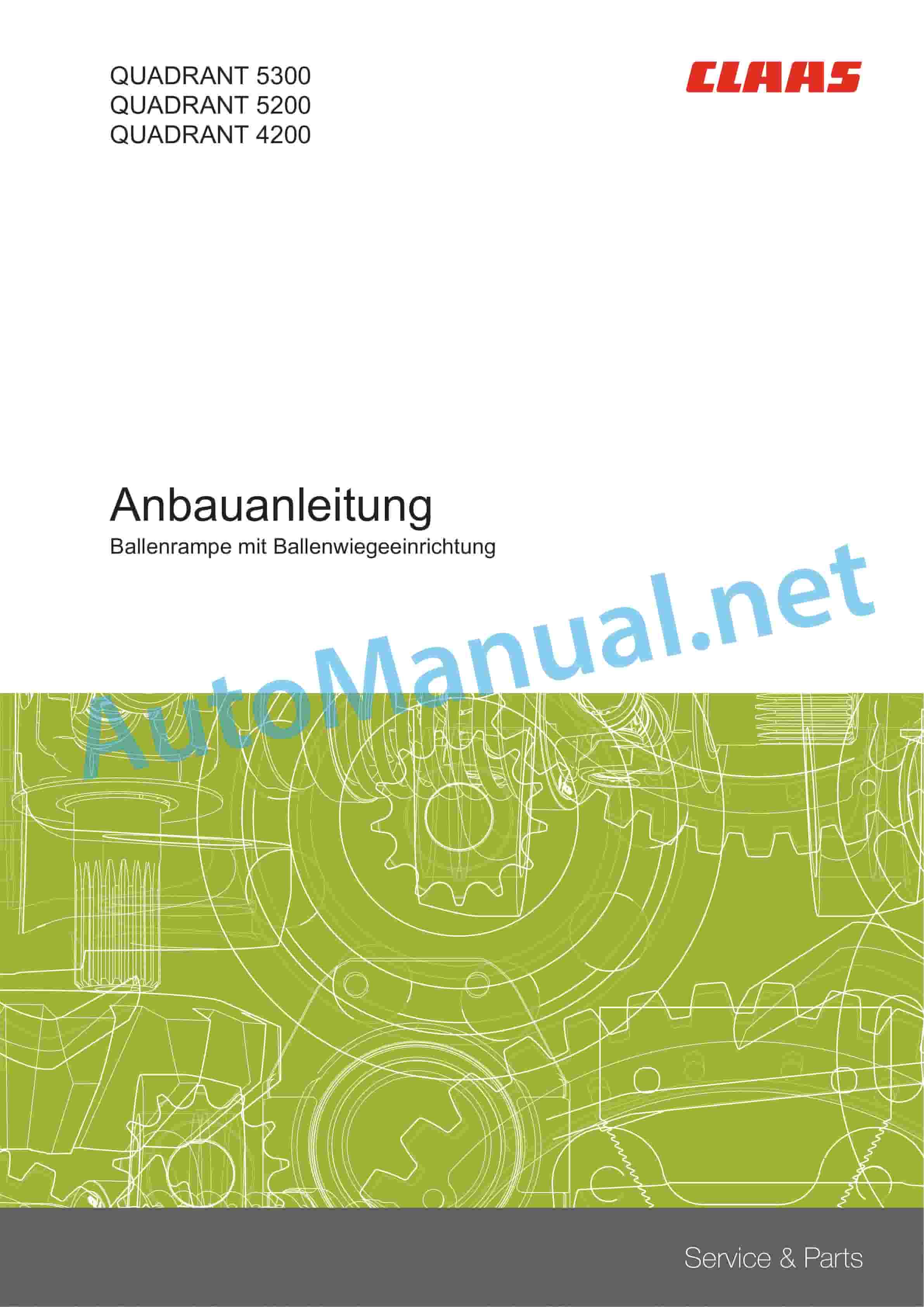 Claas QUADRANT 5300 (J32) Baler Assembly Manual DE
