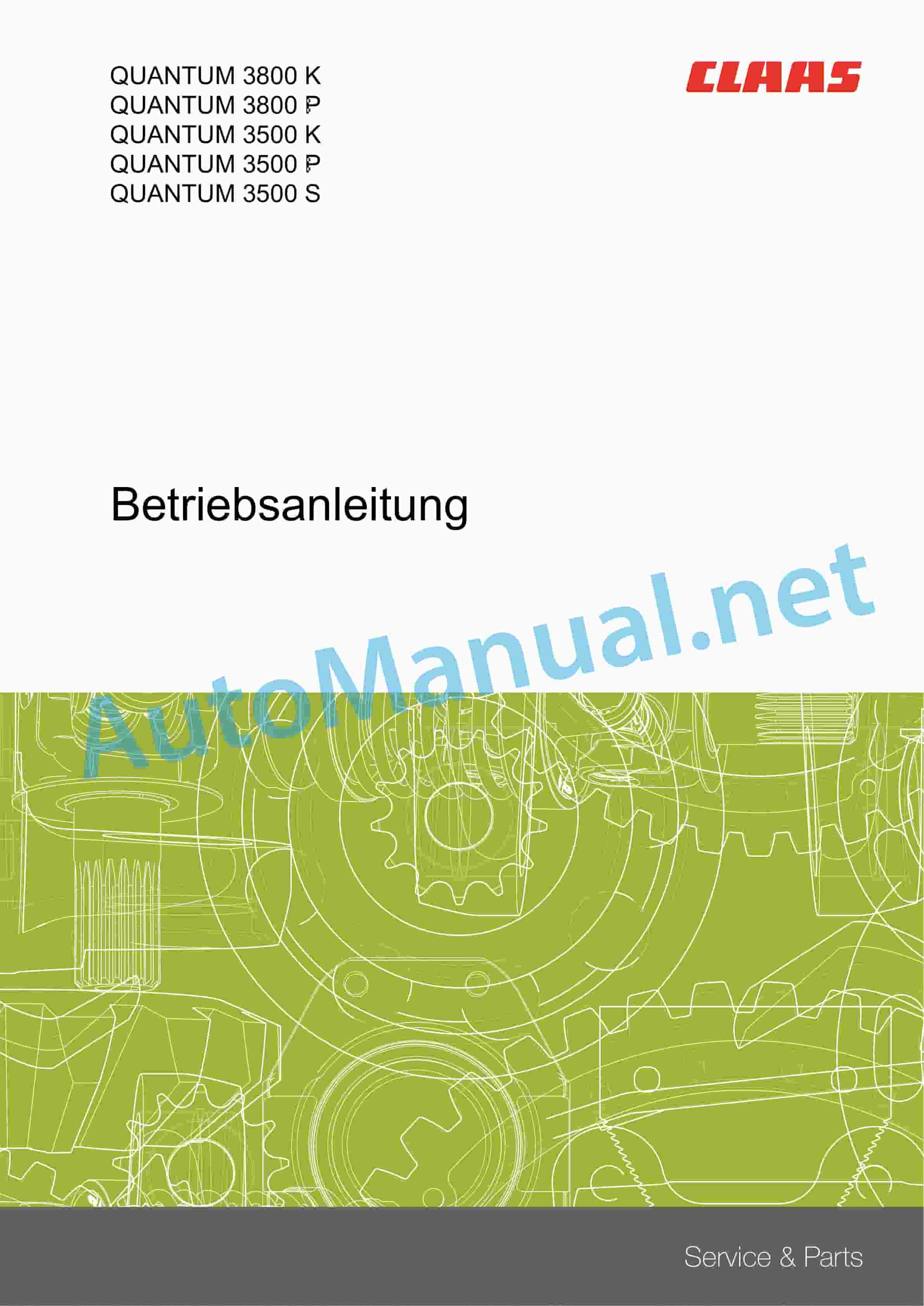 Claas QUANTUM 3800 K 3500 P-K-S (613) Loader Wagons Operator Manual DE