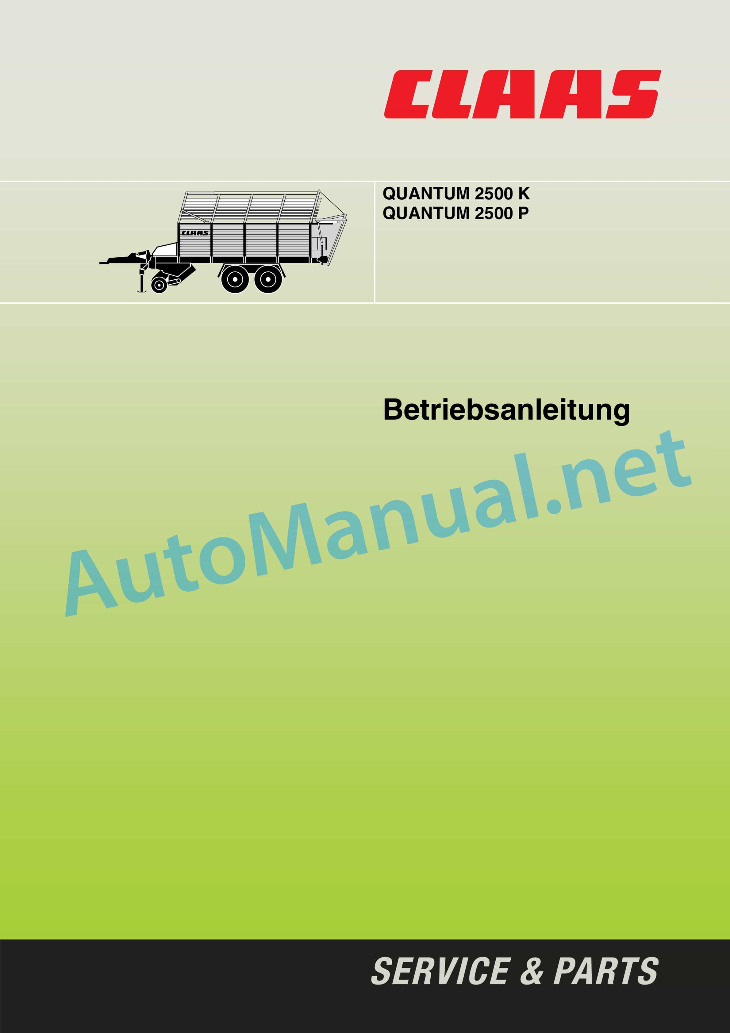 Alternative view of Claas QUANTUM 3800 K 3500 P-K-S (613) Loader Wagons Operator Manual DE