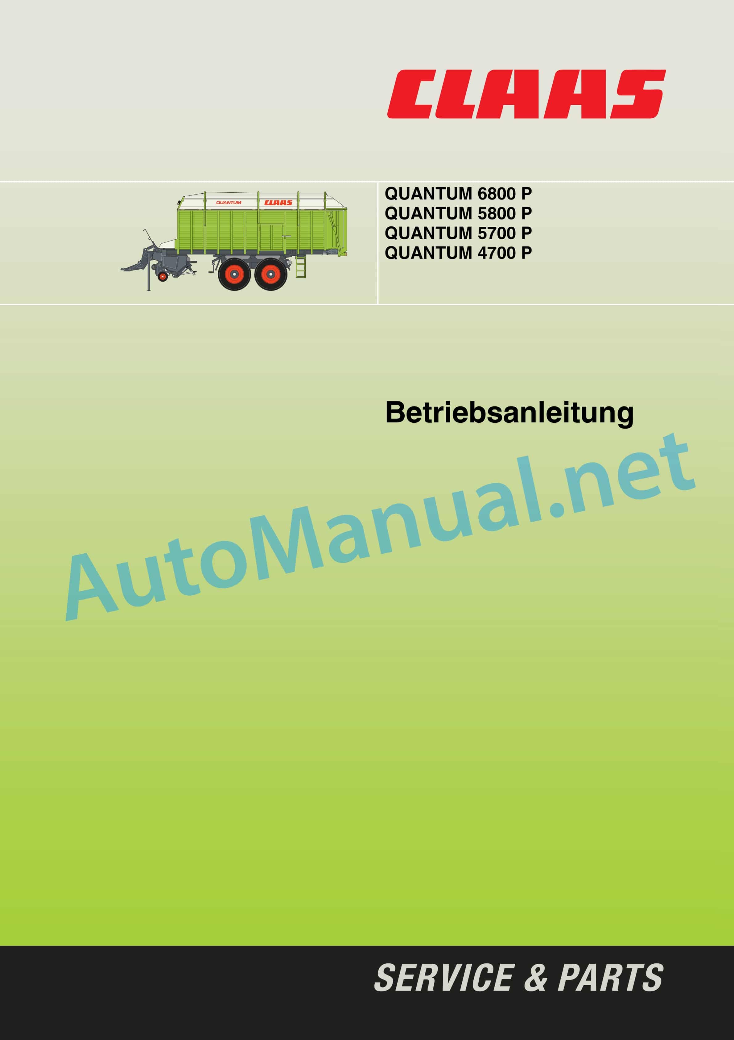 Alternative view of Claas QUANTUM 6800-4500 GT P (615) Loader Wagons Operator Manual DE
