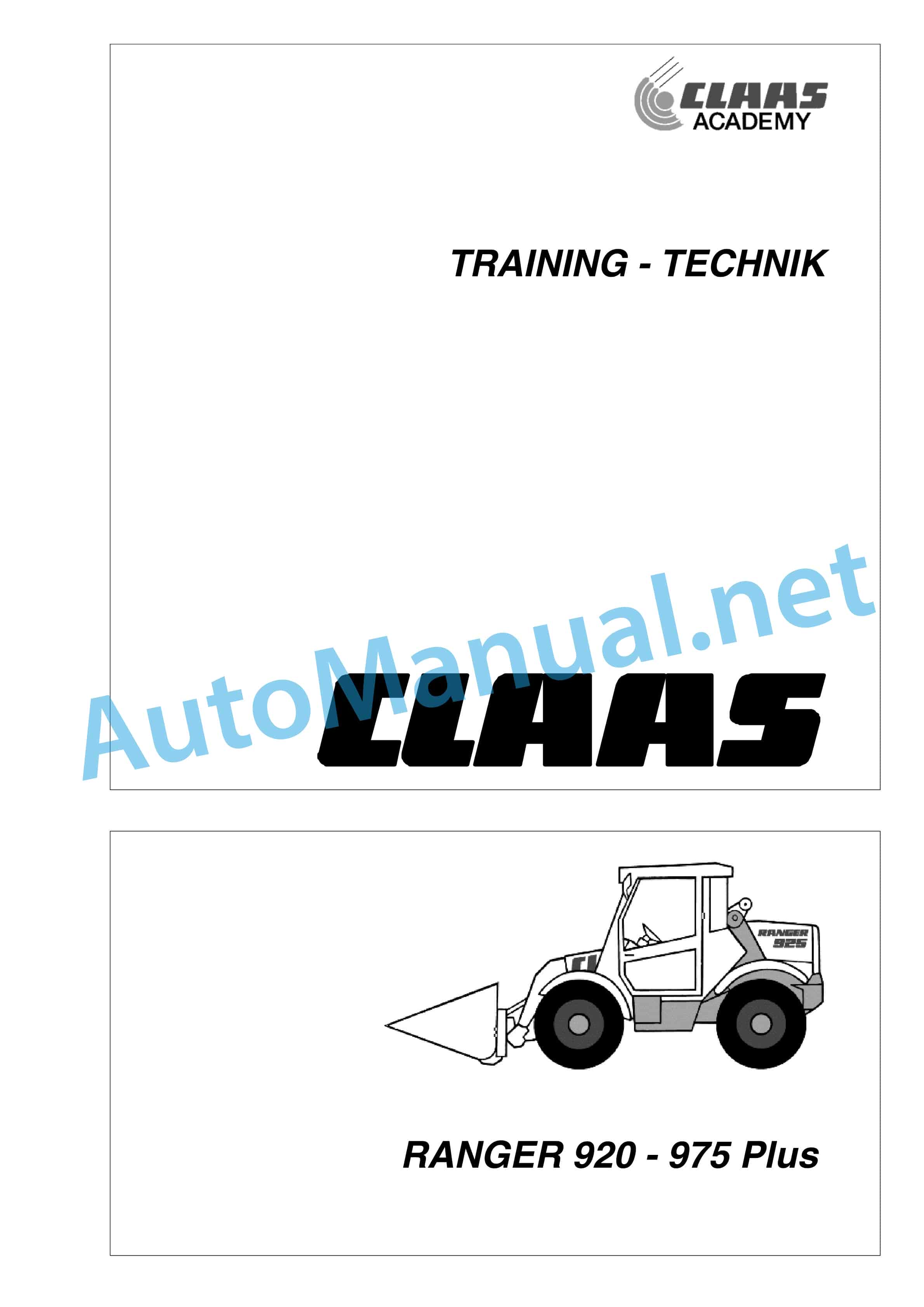 Claas RANGER 928, 925, 920 und PLUS (510) Telehandlers Technical System DE