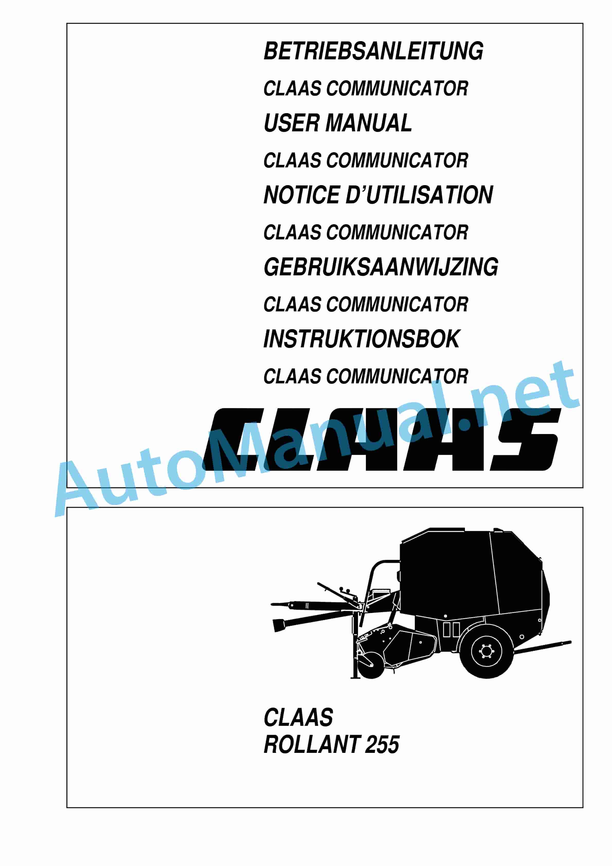 Alternative view of Claas ROLLANT 255 RC (748) Baler Operator Manual DE