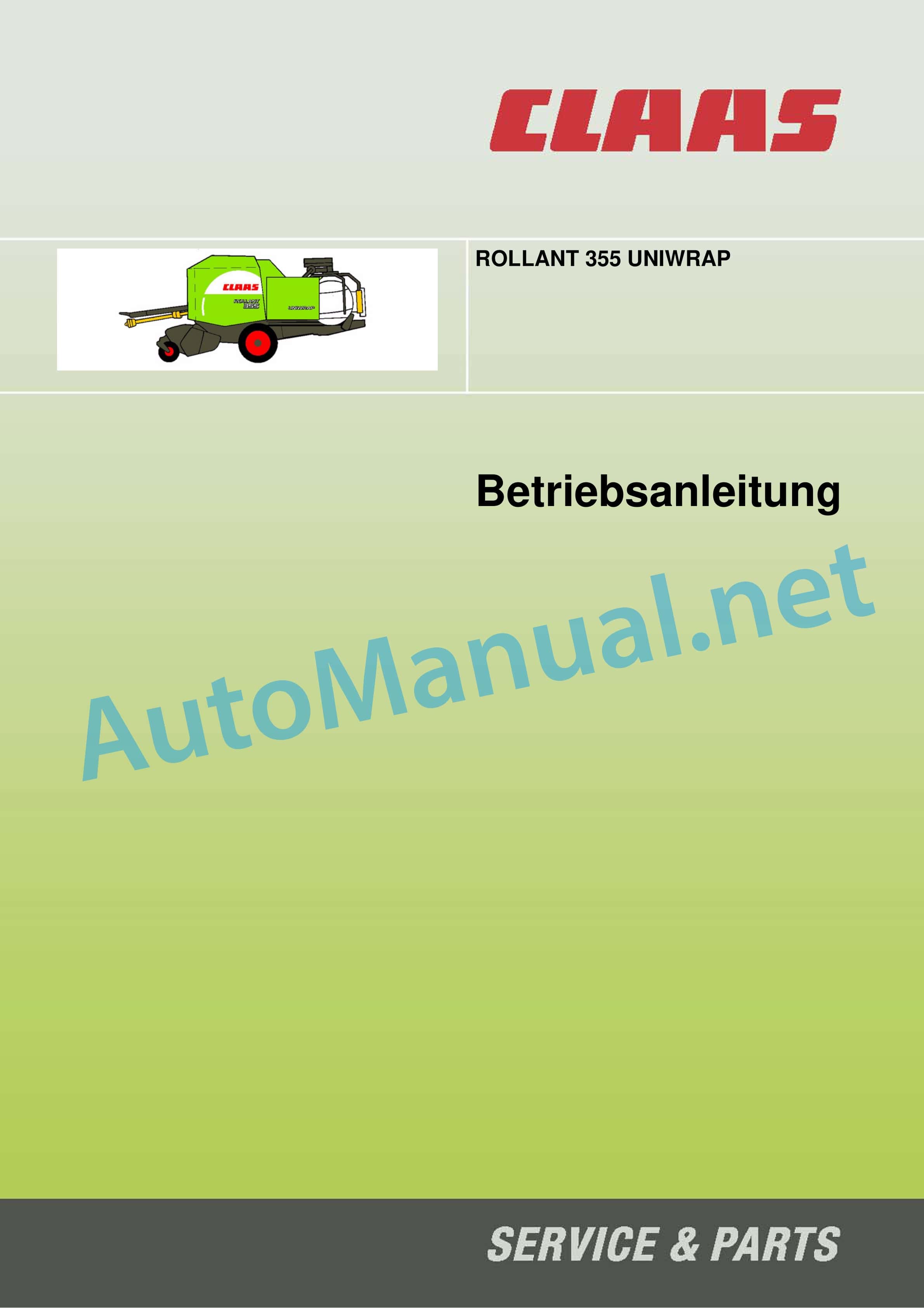Alternative view of Claas ROLLANT 375 355 RC UNIWRAP (766) Baler Operator Manual DE