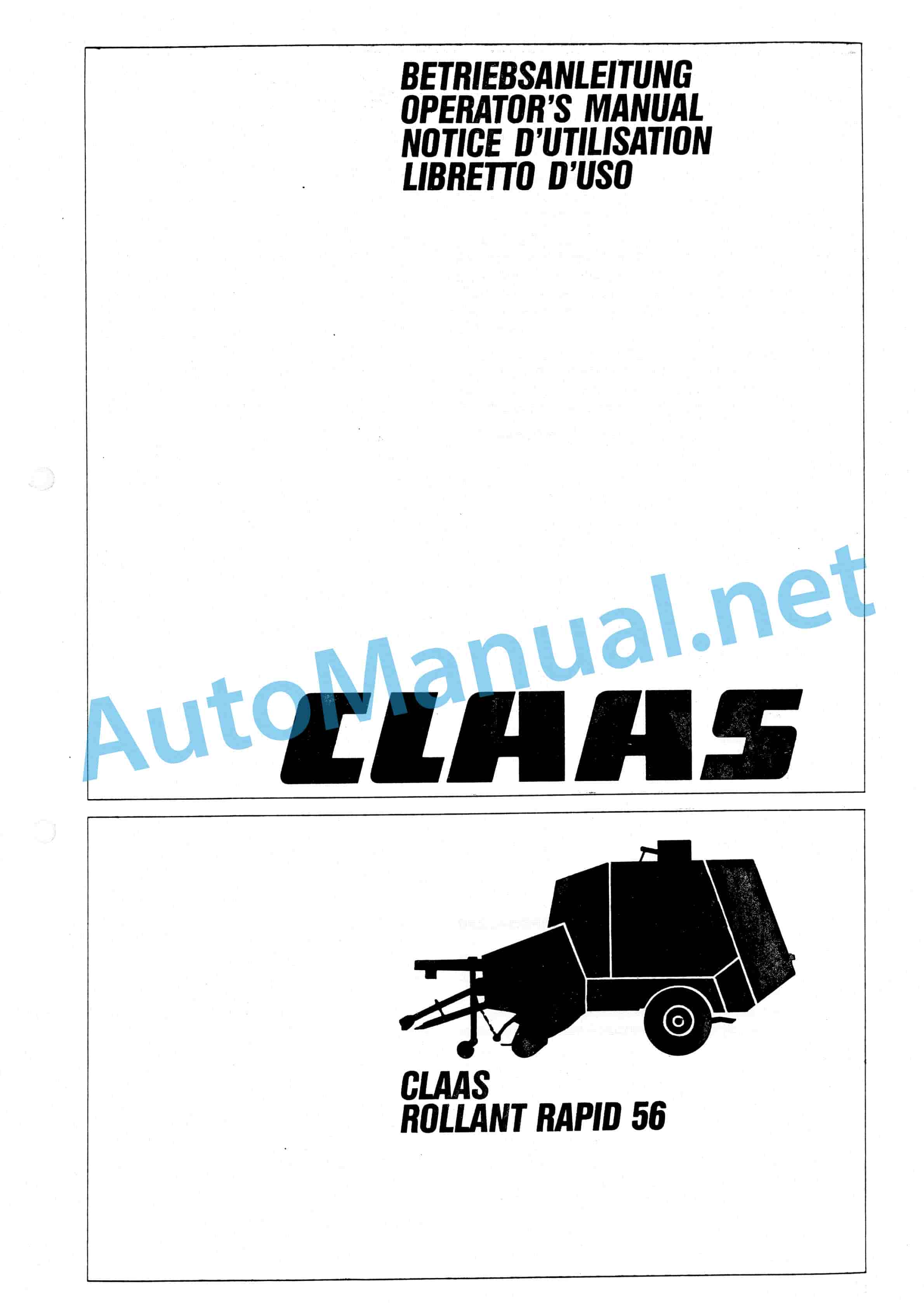 Claas ROLLANT 46 (007) Baler Operator Manual DE