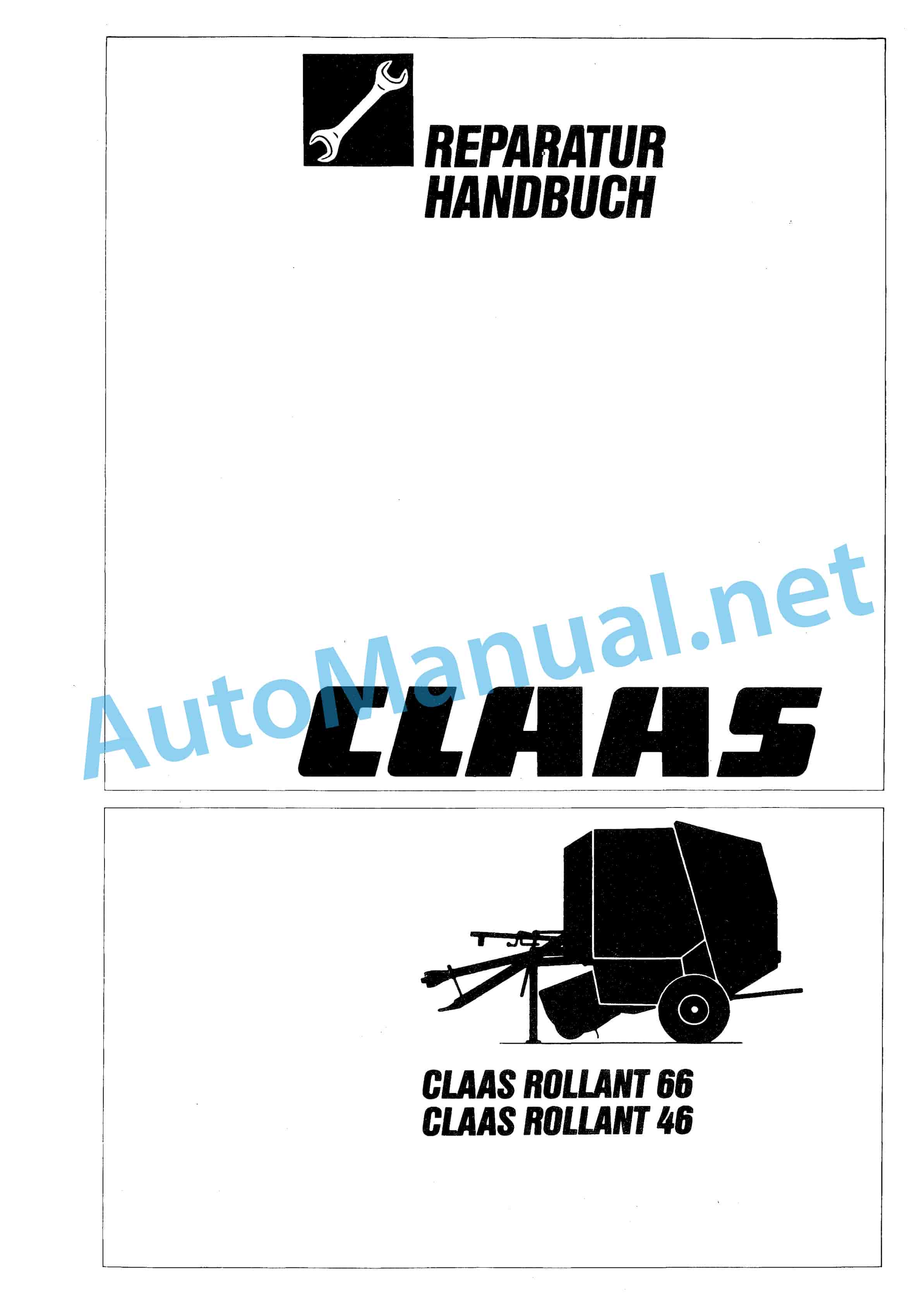 Claas ROLLANT 46 ROTO CUT (046) Baler Repair Manual DE