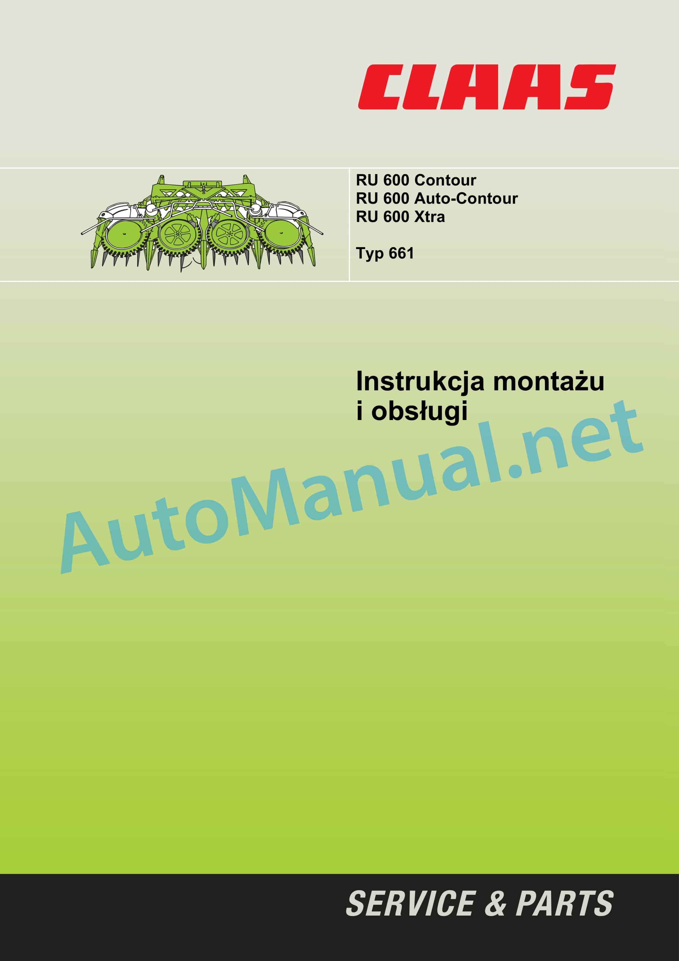 Claas RU-600 XTRA (661) Forage Harvesters Operator Manual PL