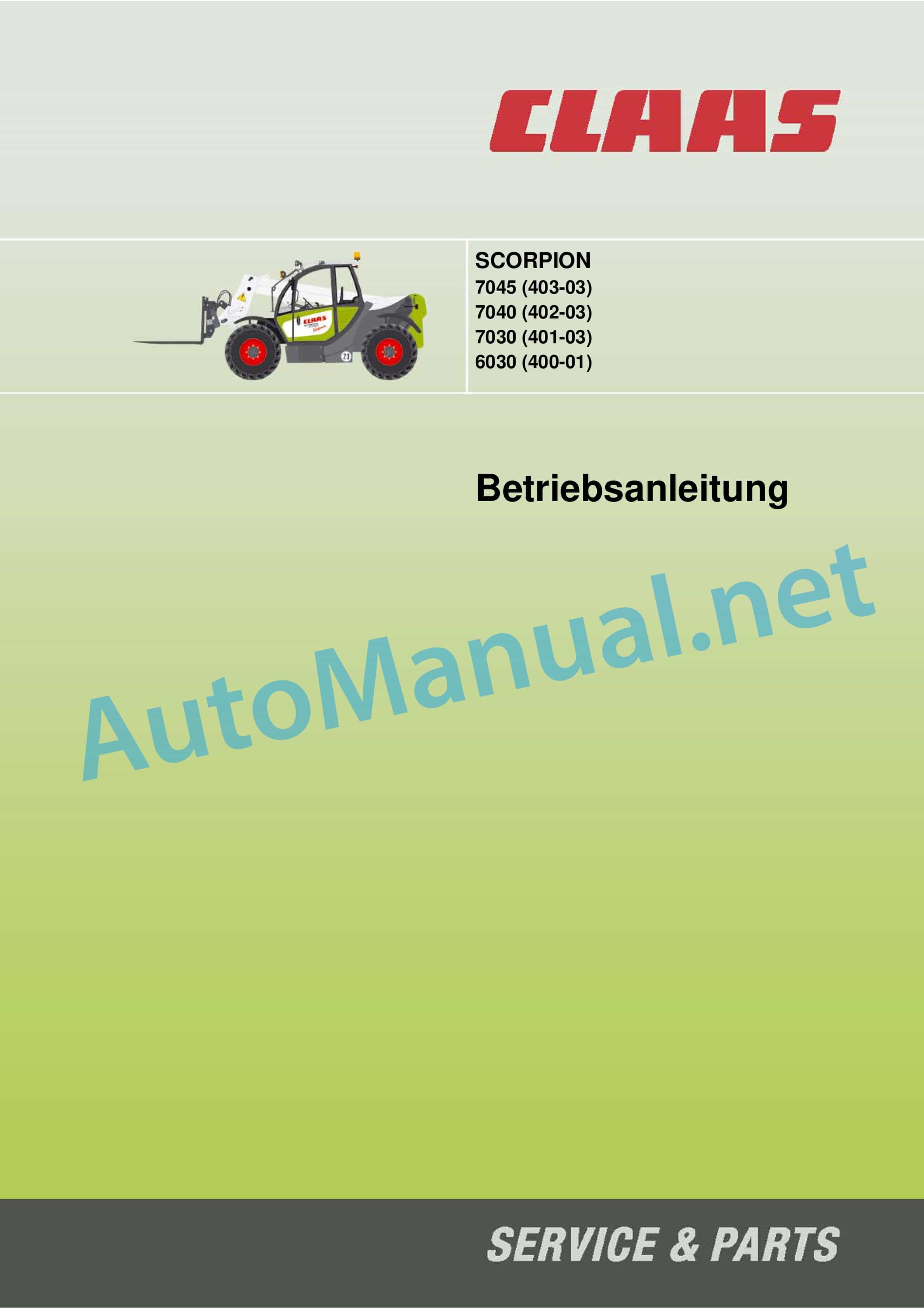 Claas SCORPION 7045 7040 (K04) Telehandlers Operator Manual DE 7 Claas SCORPION 7045 7040 (K04) Telehandlers Operator Manual DE - Image 7