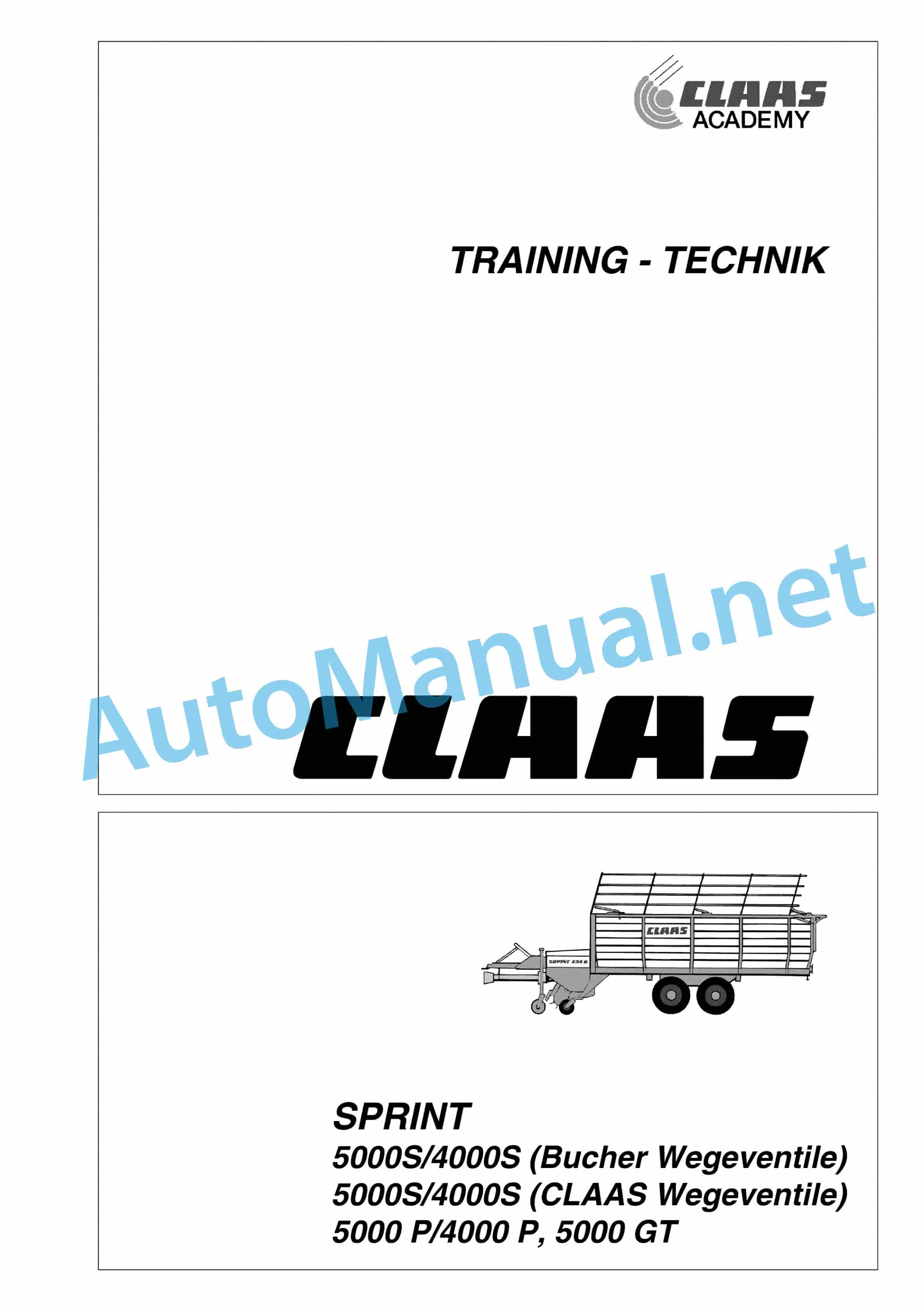Claas SPRINT 445 U (376) Loader Wagons Technical System DE 1 Claas SPRINT 445 U (376) Loader Wagons Technical System DE
