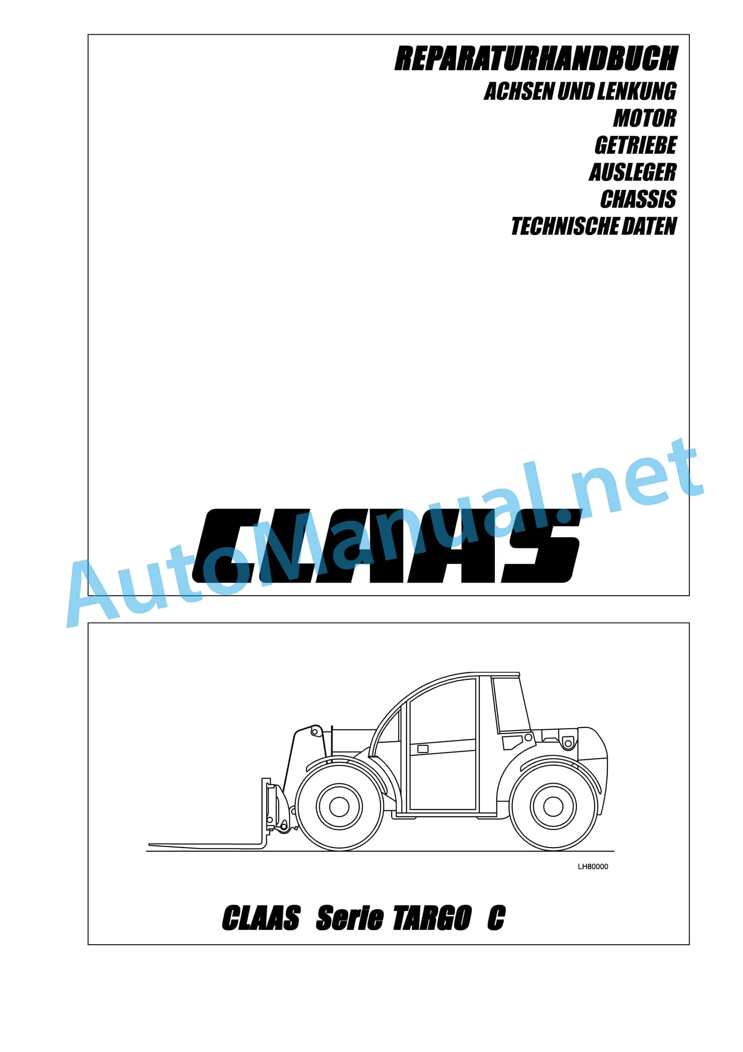 Claas TARGO C50-C40 (506) Telehandlers Repair Manual DE