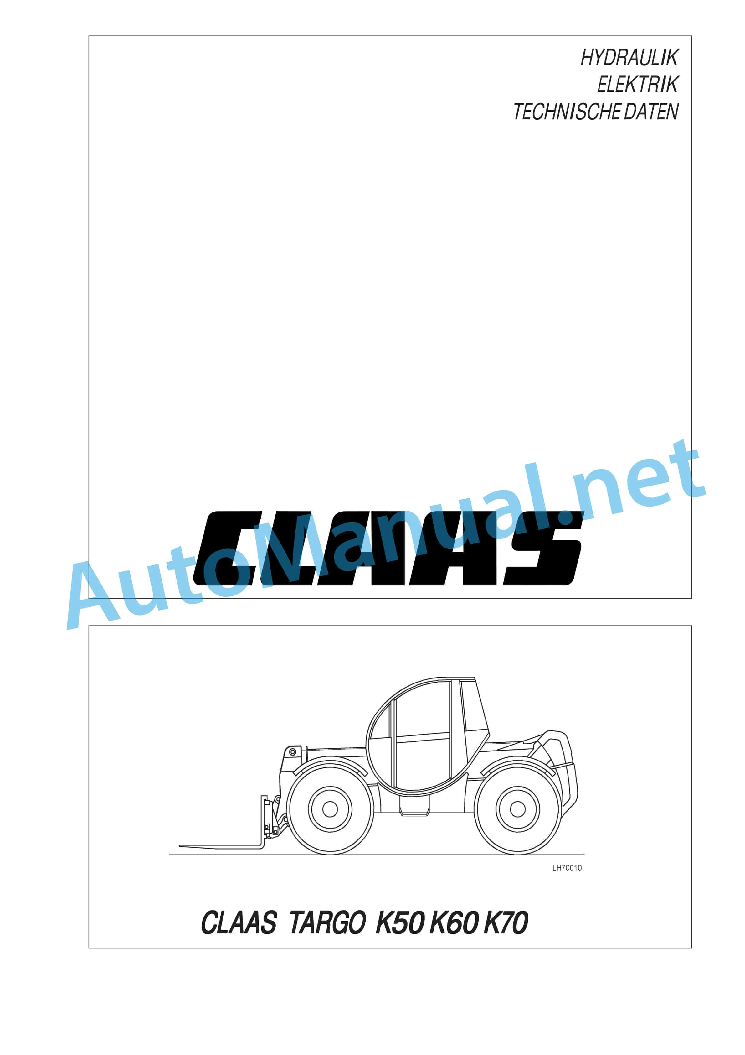 Claas TARGO K70-K50 (512) Telehandlers Repair Manual DE