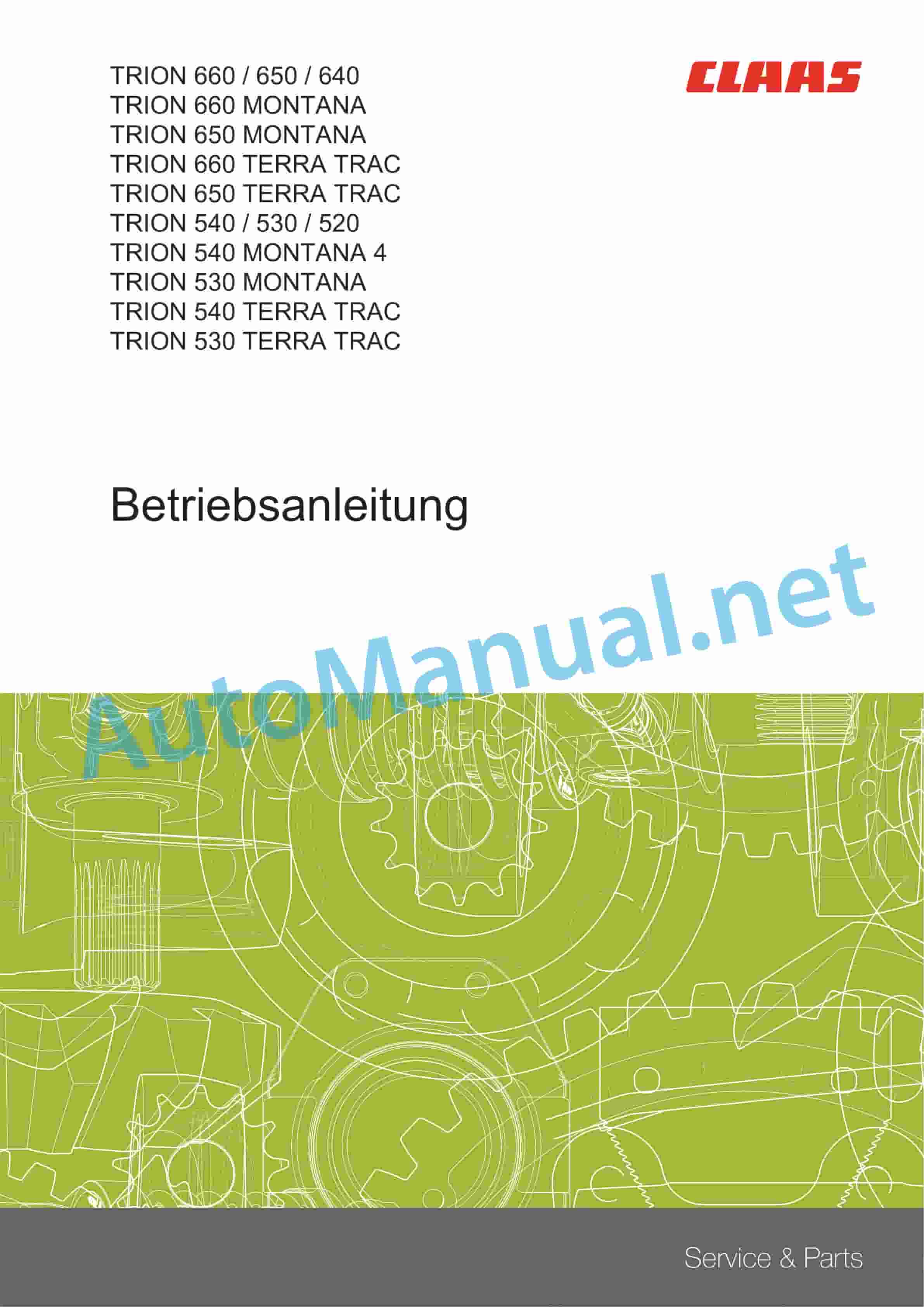 Alternative view of Claas TRION 660-640 (L54) Combine Operator Manual DE
