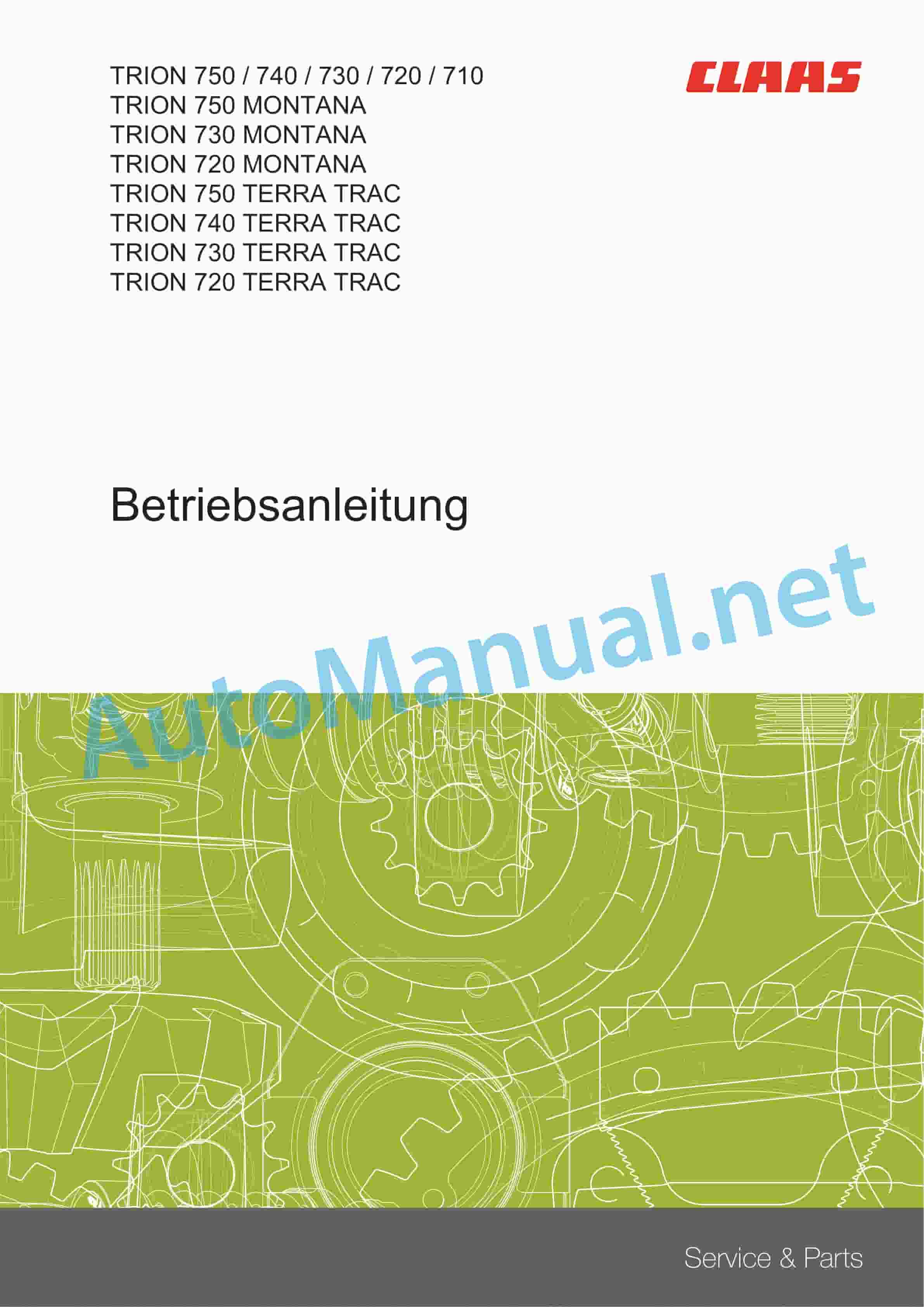 Claas TRION 750-710 (L55) Combine Operator Manual DE