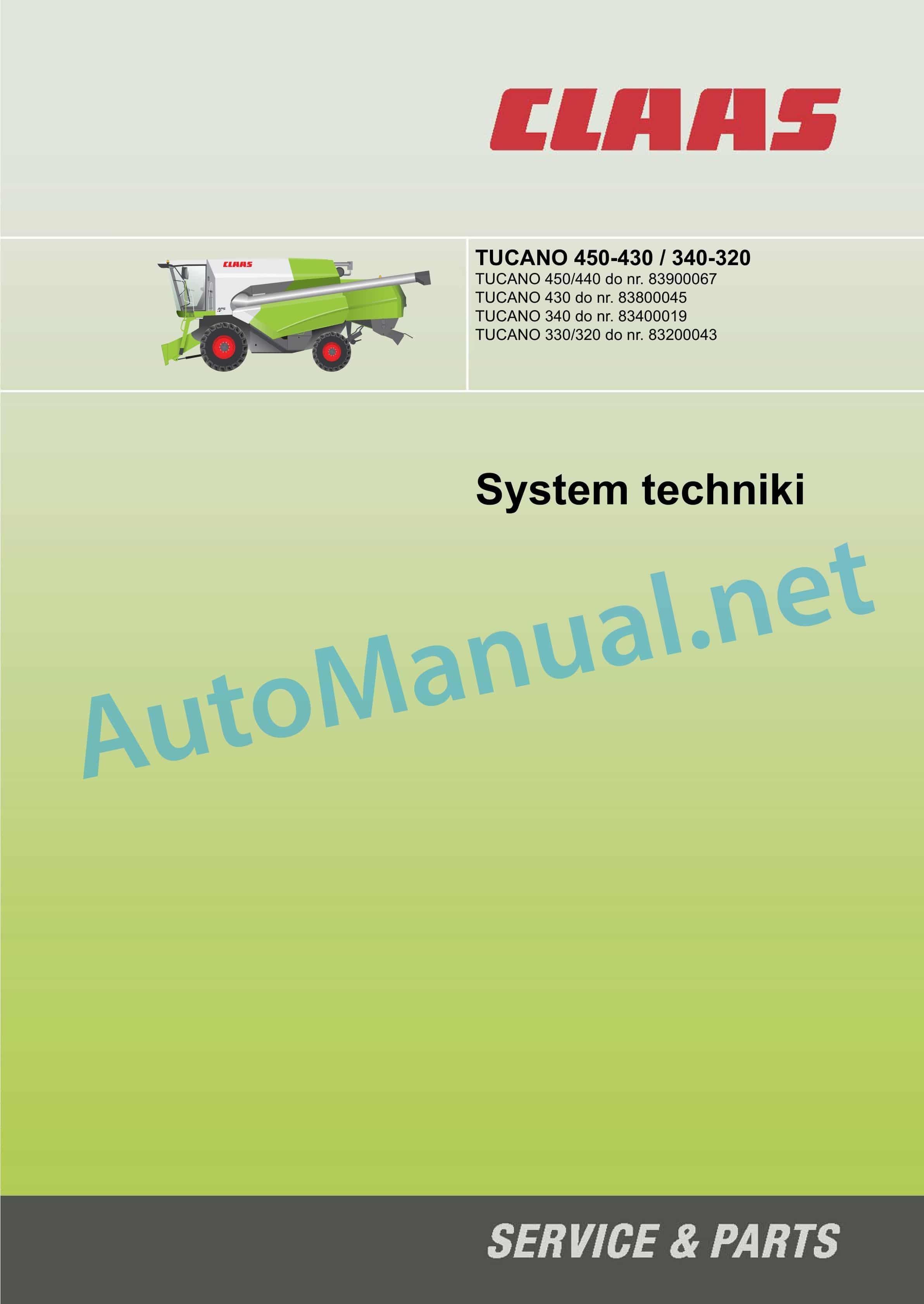 Claas TUCANO 450-440 (839) Combine Technical System PL