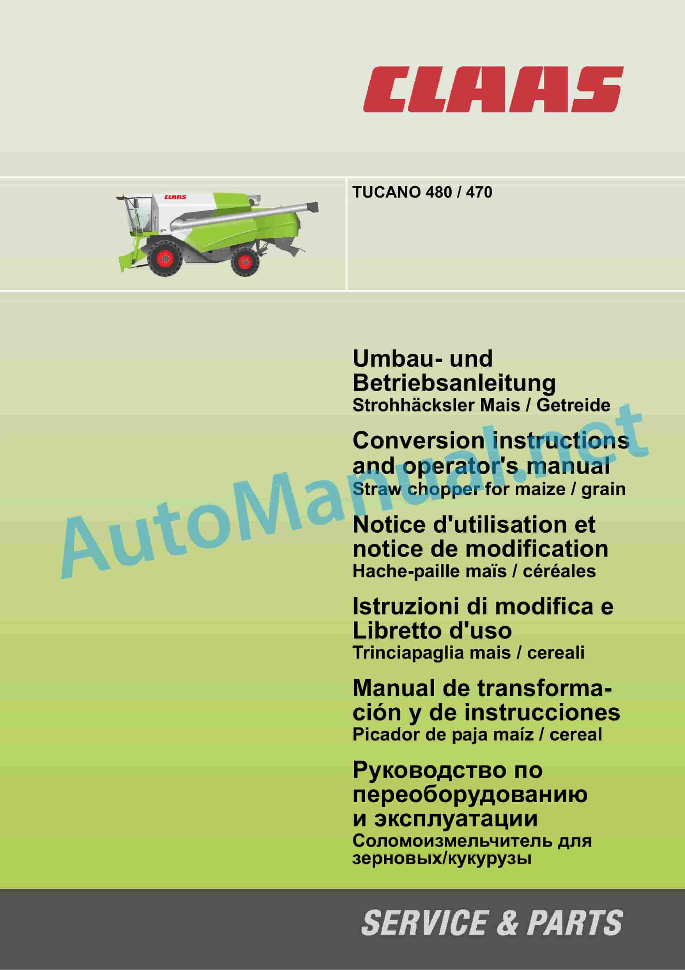 Alternative view of Claas TUCANO 480-470 (840) Combine Operator Manual DE