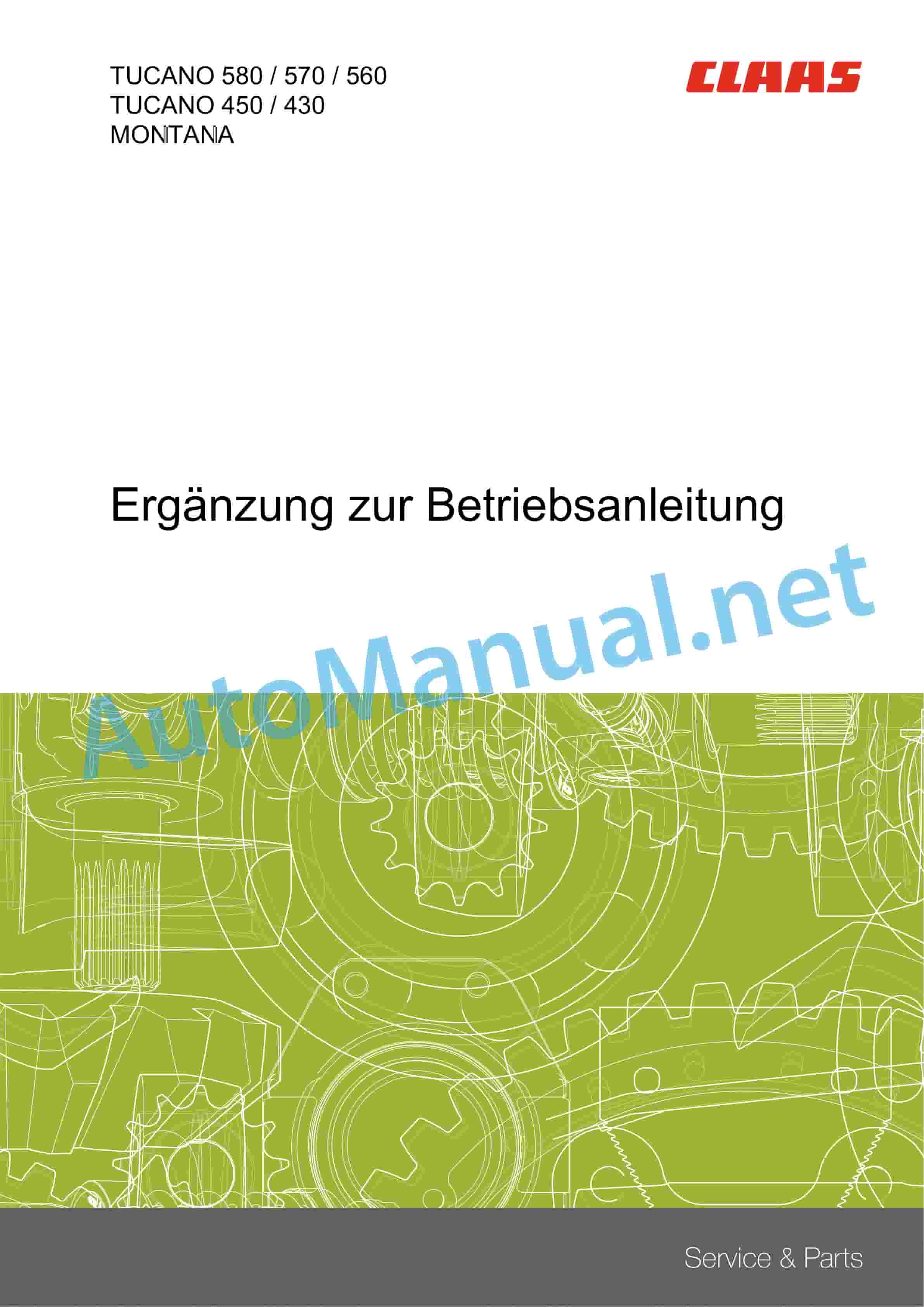 Alternative view of Claas TUCANO 560-550 (L36) Combine Operator Manual DE