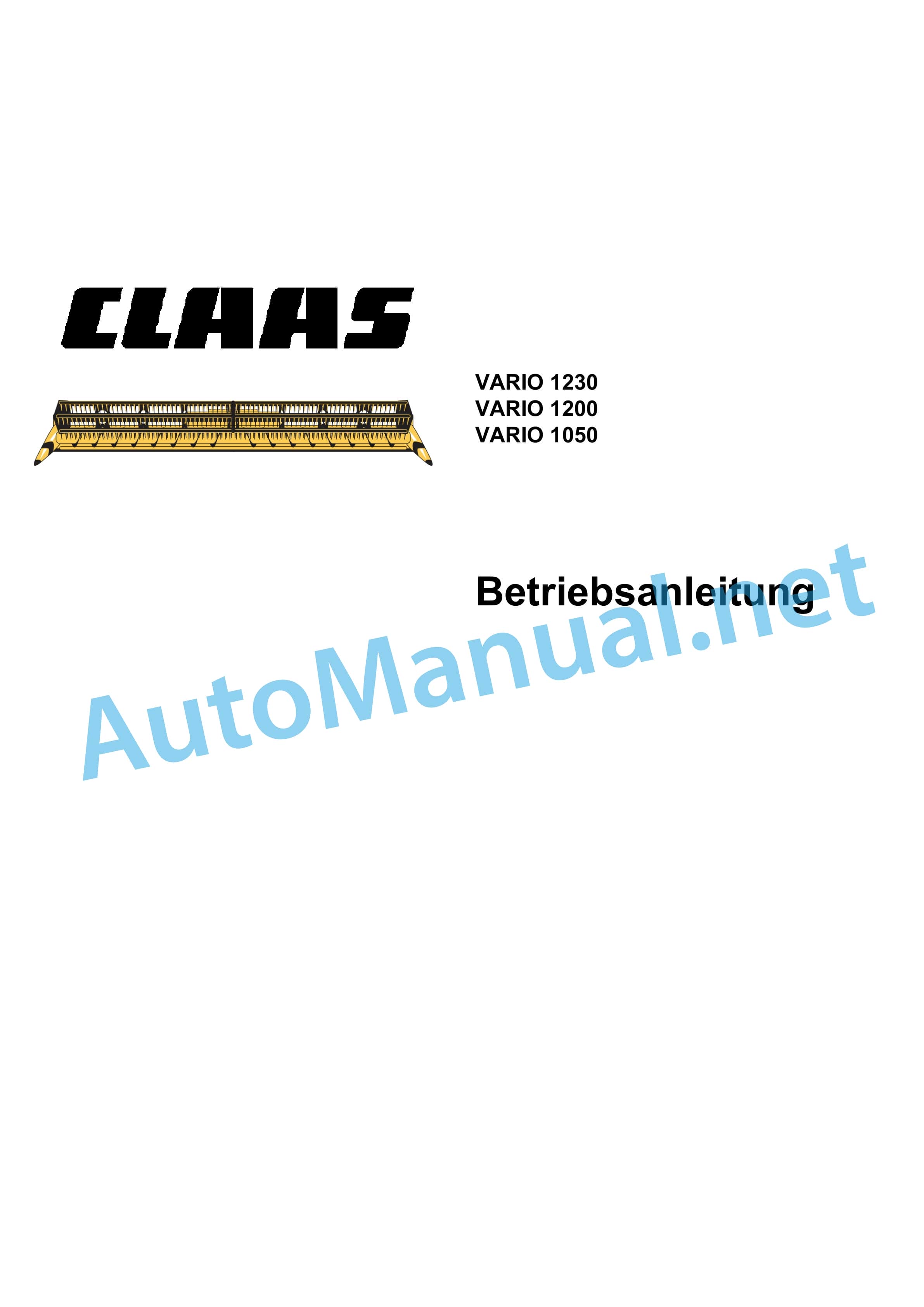 Claas V1200-V1050 (533) Combine Operator Manual DE