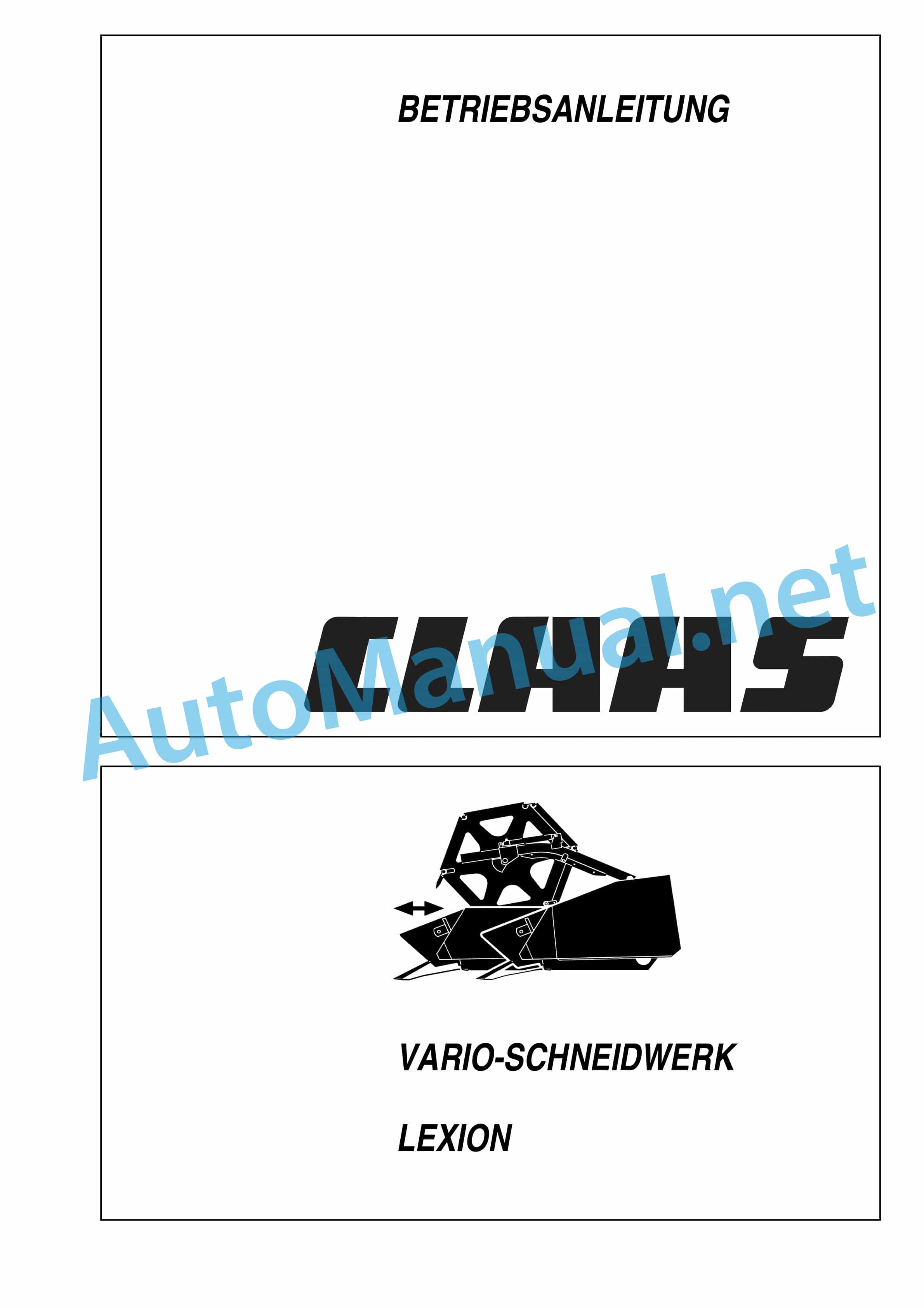 Claas V750-V540 VARIO LEXION (705) Combine Operator Manual DE