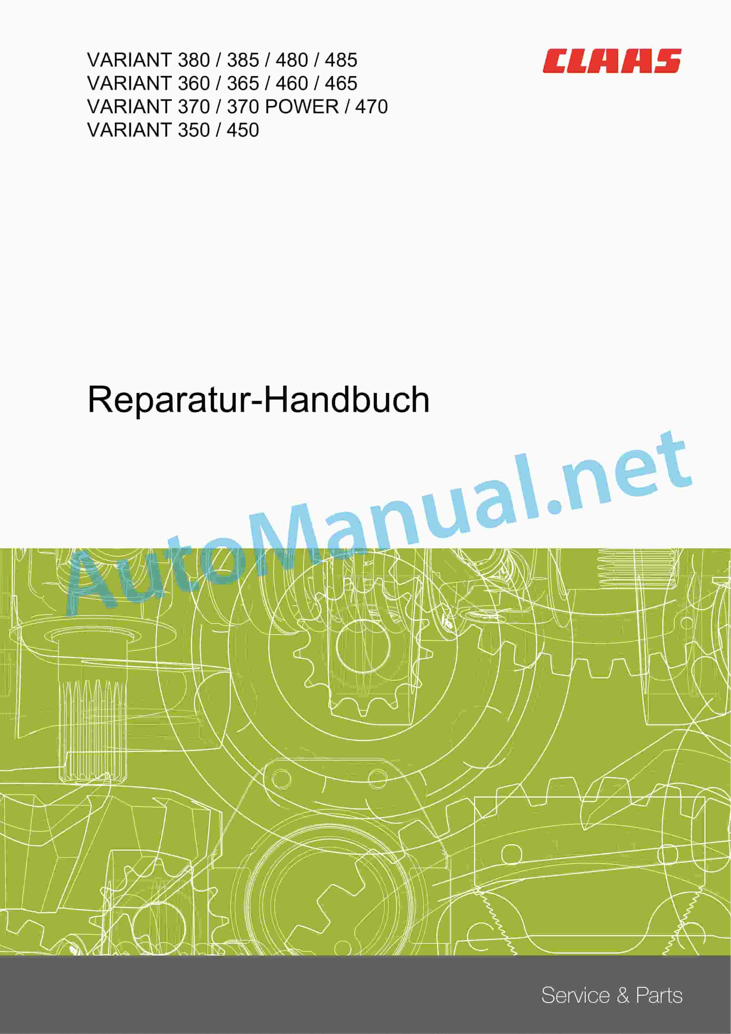 Claas VARIANT 370 (771) Baler Repair Manual DE