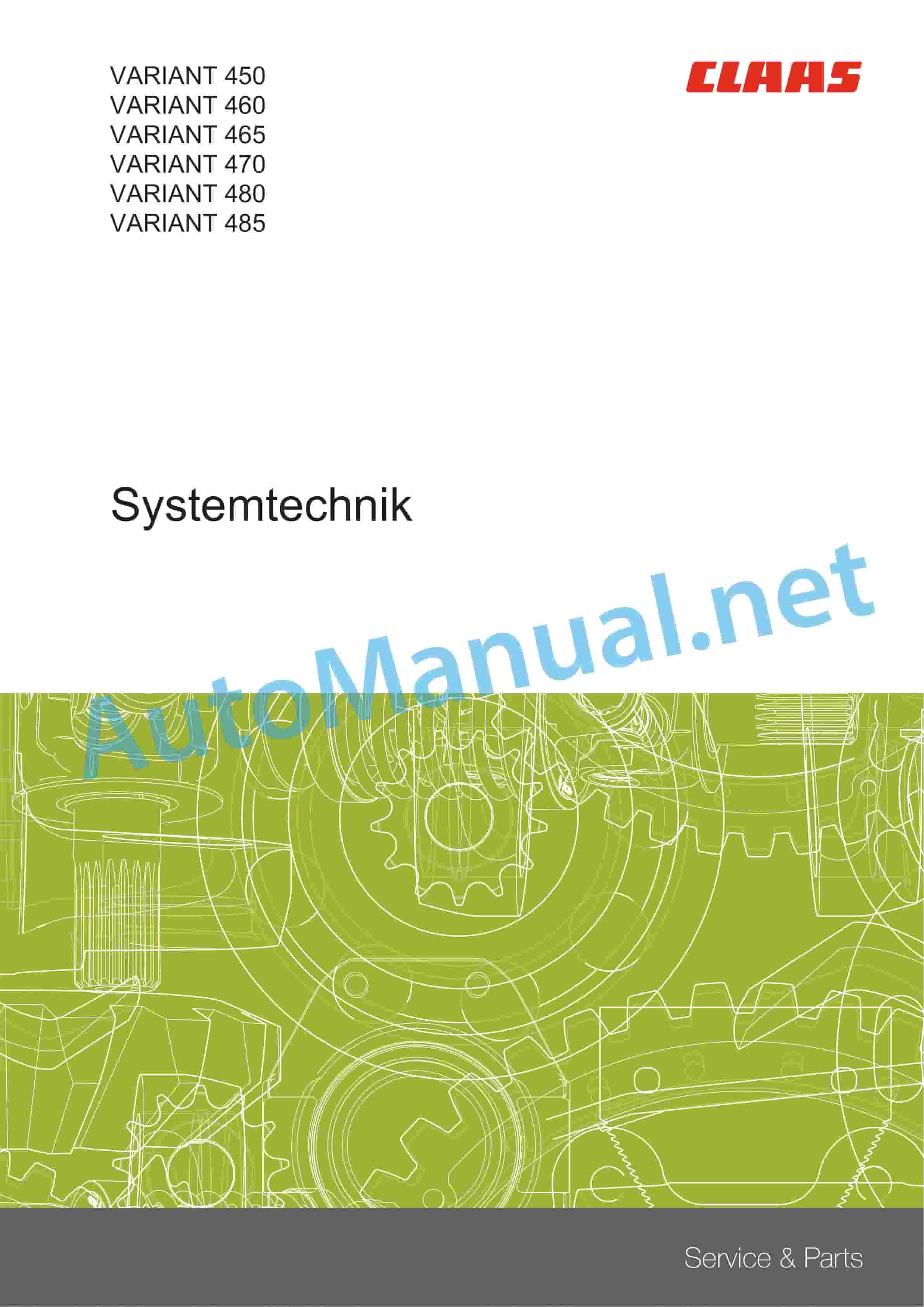 Claas VARIANT 465 460 365 360 RC RF (751) Baler Technical System DE