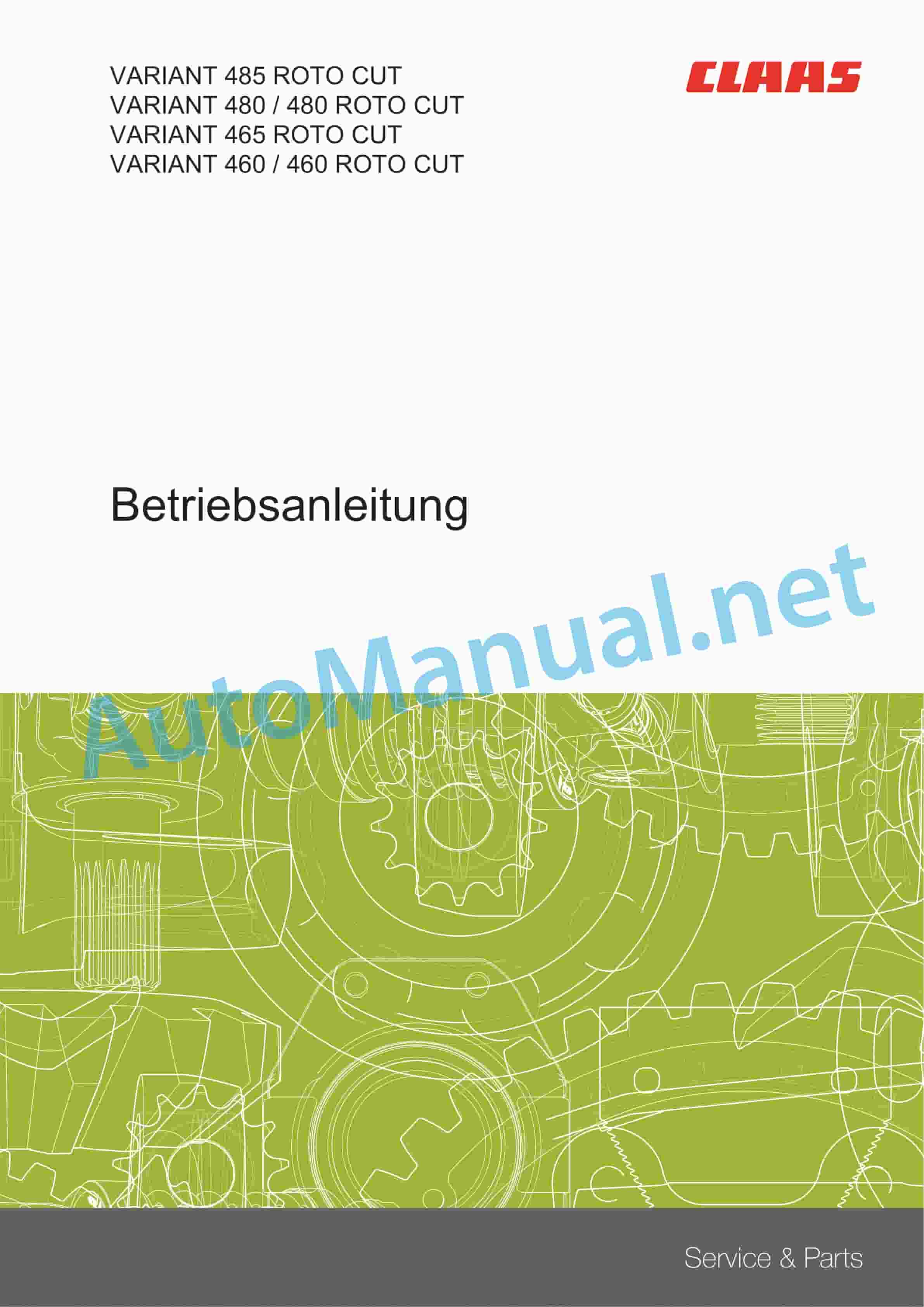 Claas VARIANT 485 480 385 380 RC RF (752) Baler Operator Manual DE 5 Claas VARIANT 485 480 385 380 RC RF (752) Baler Operator Manual DE - Image 5