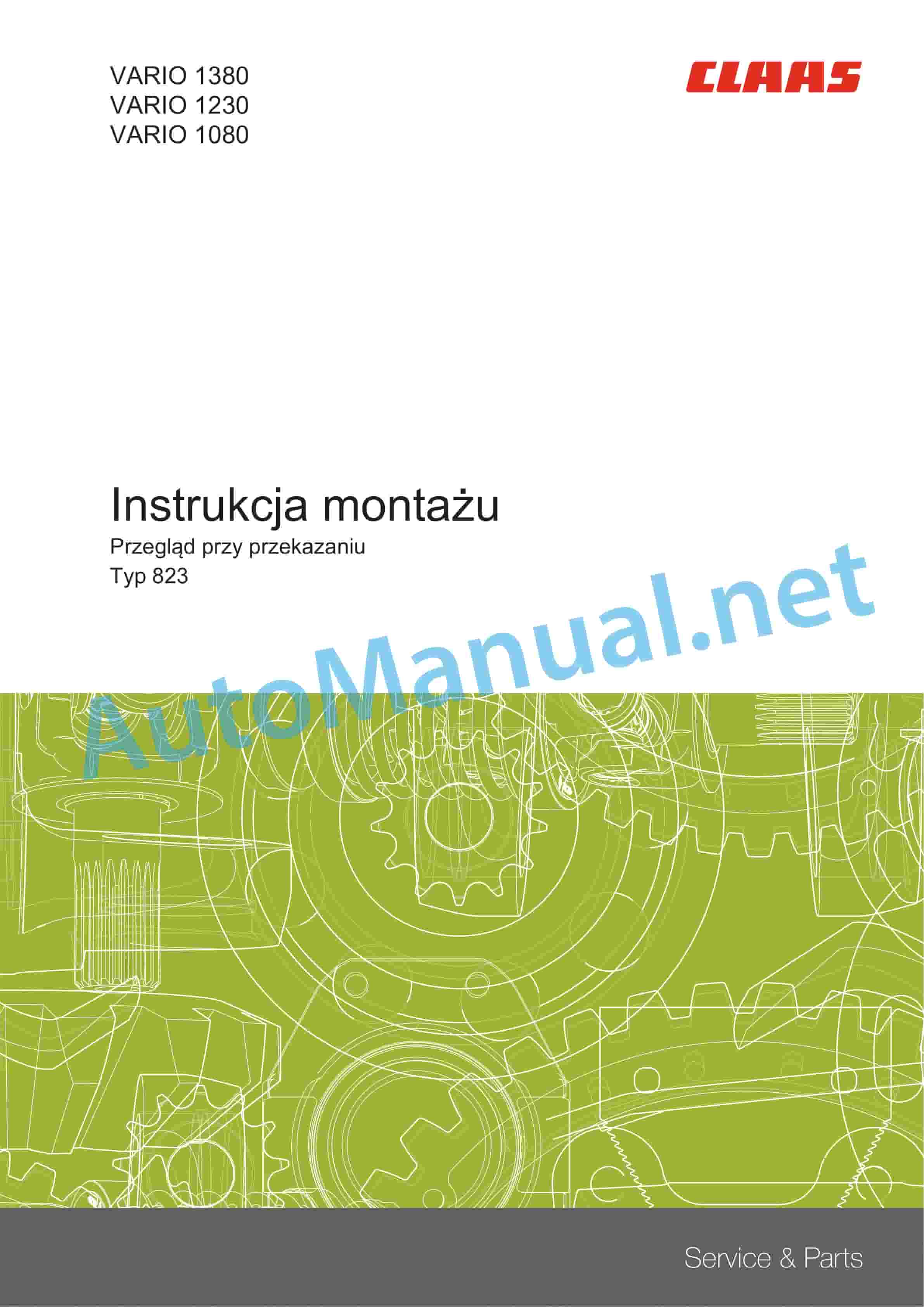 Claas VARIO 1380-1080 (823) Combine Operator Manual PL 2 Claas VARIO 1380-1080 (823) Combine Operator Manual PL - Image 2