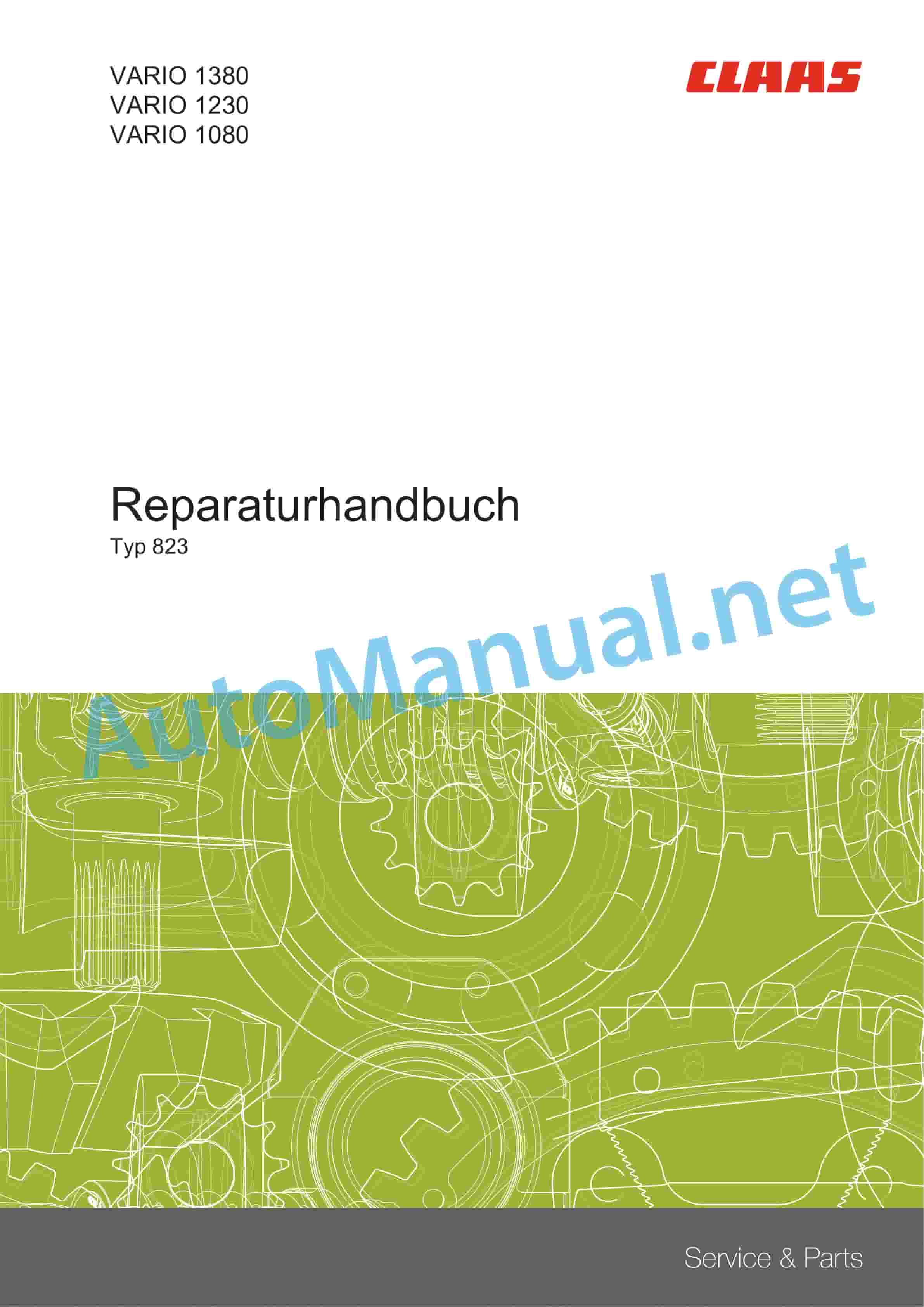 Claas VARIO 1380-1080 (823) Combine Repair Manual DE