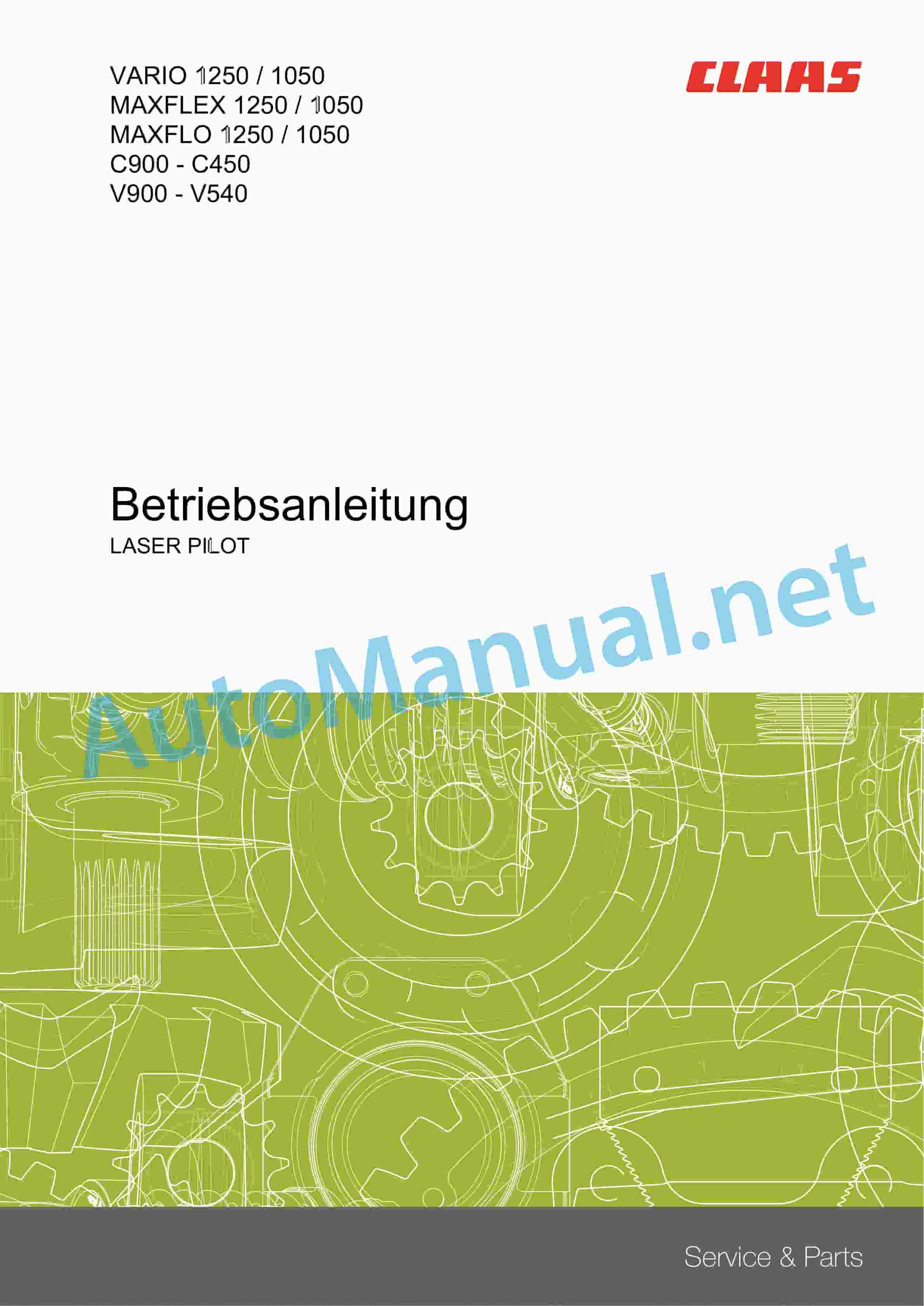 Claas VARIO 930-500 CERIO 930-560 (528) Combine Operator Manual DE