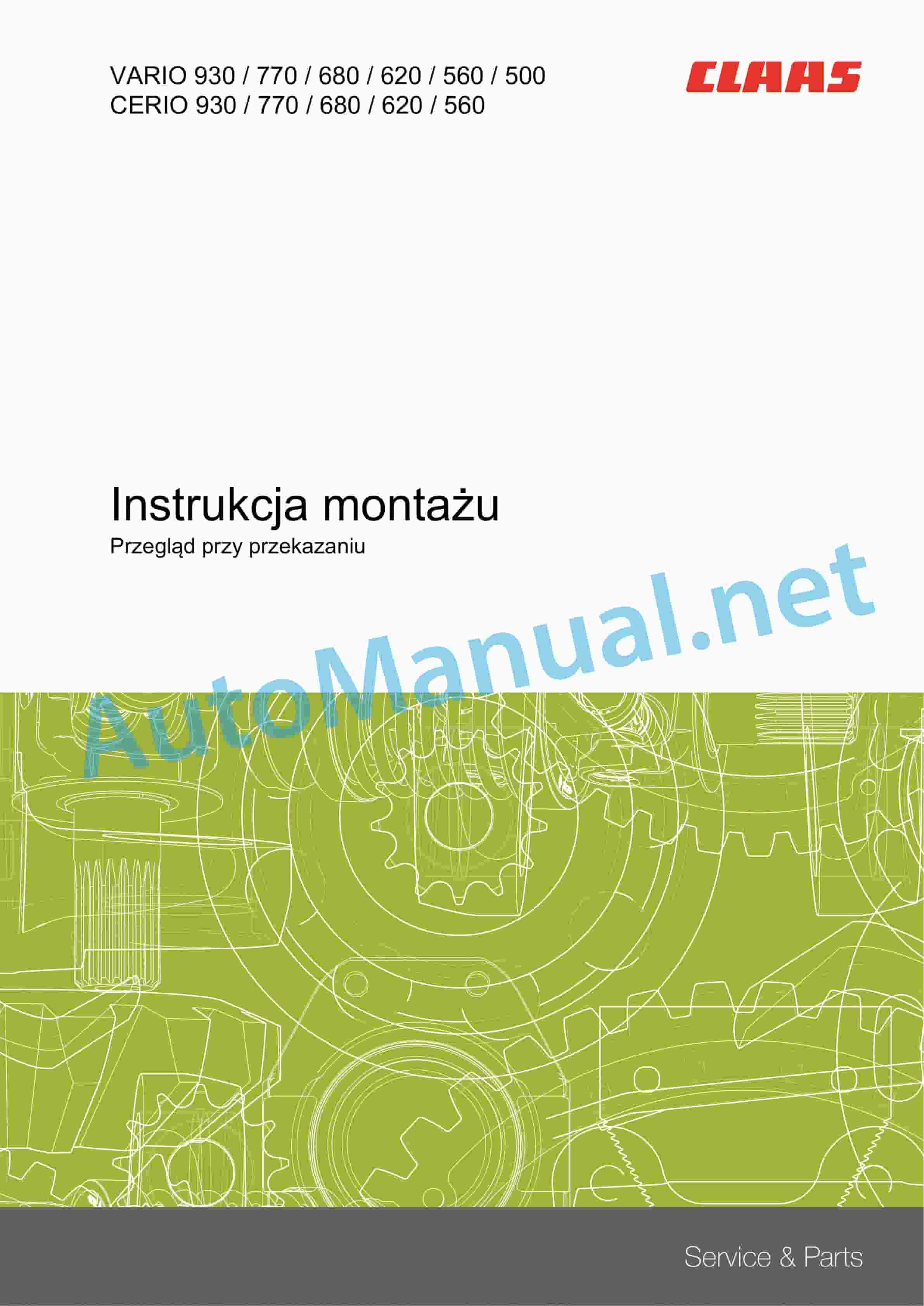 Claas VARIO 930-500 CERIO 930-560 (528) Combine Operator Manual PL 2 Claas VARIO 930-500 CERIO 930-560 (528) Combine Operator Manual PL - Image 2
