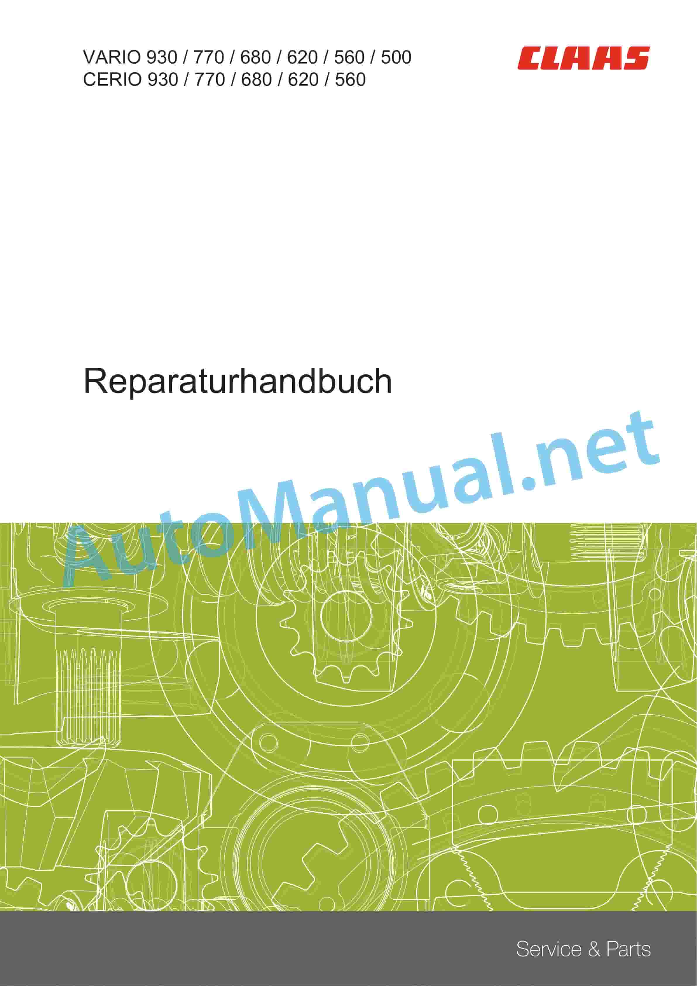 Claas VARIO 930-500 CERIO 930-560 (528) Combine Repair Manual DE