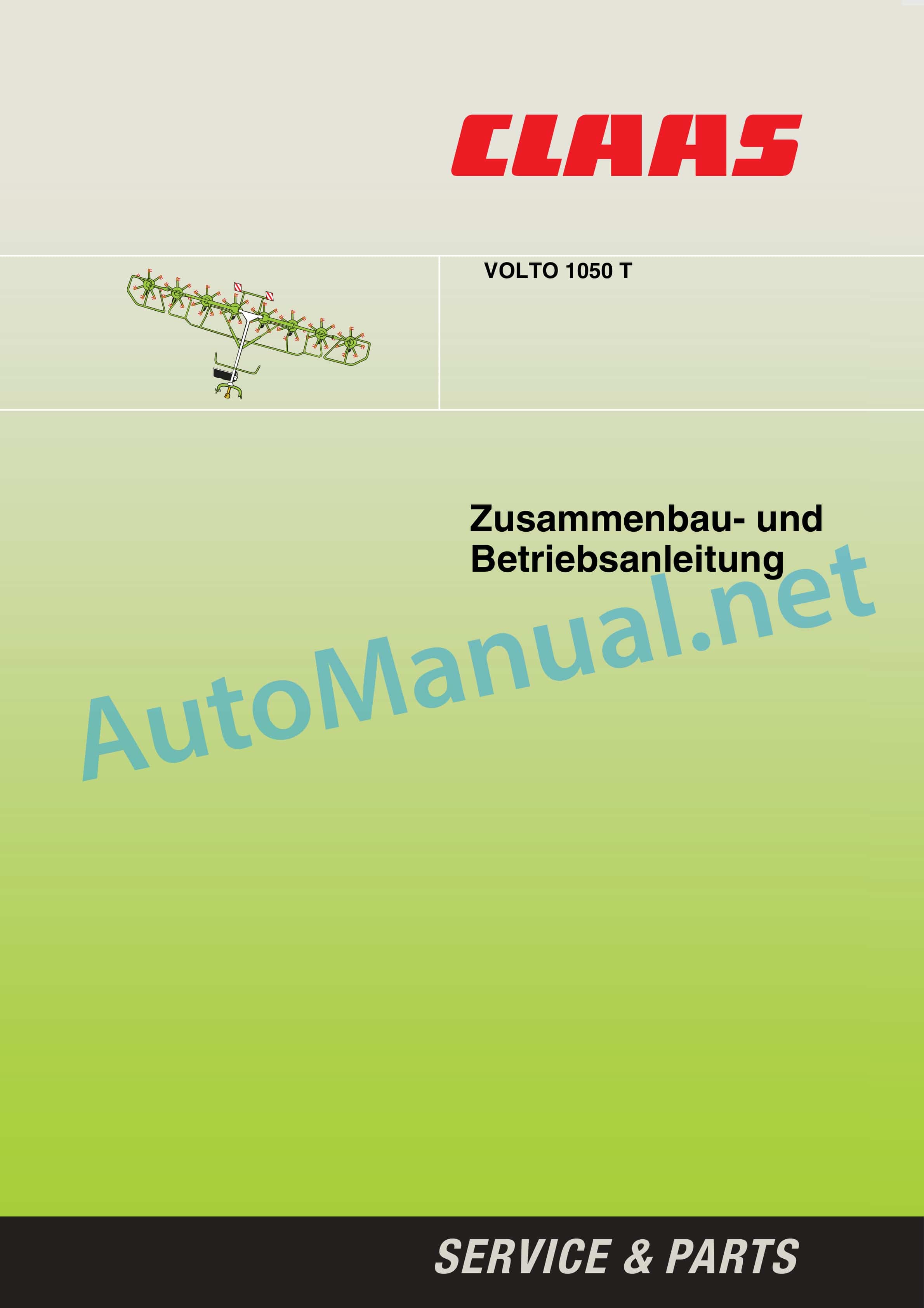 Claas VOLTO 1050 (625) Tedders Operator Manual DE