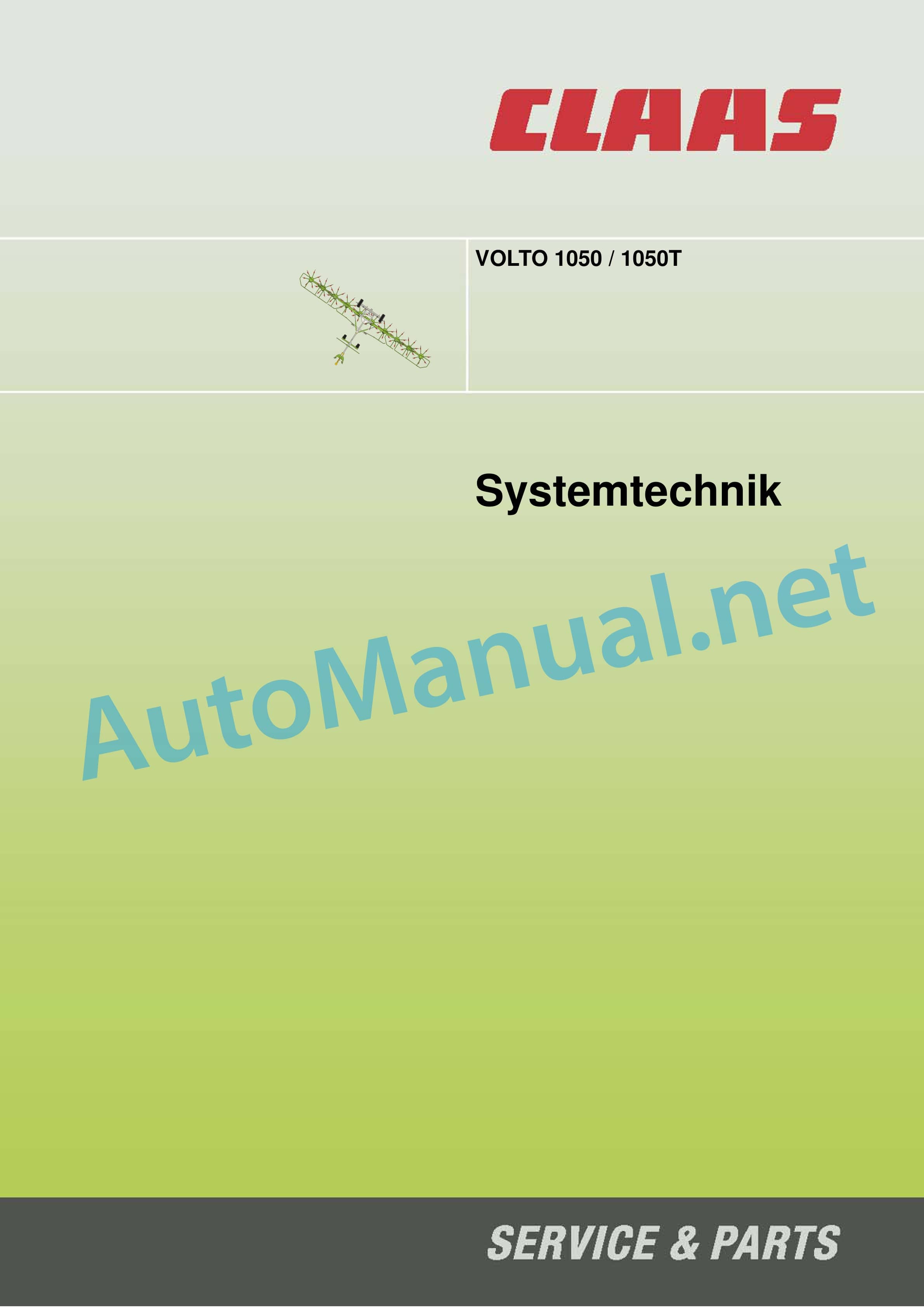 Alternative view of Claas VOLTO 1050 (625) Tedders Repair Manual DE