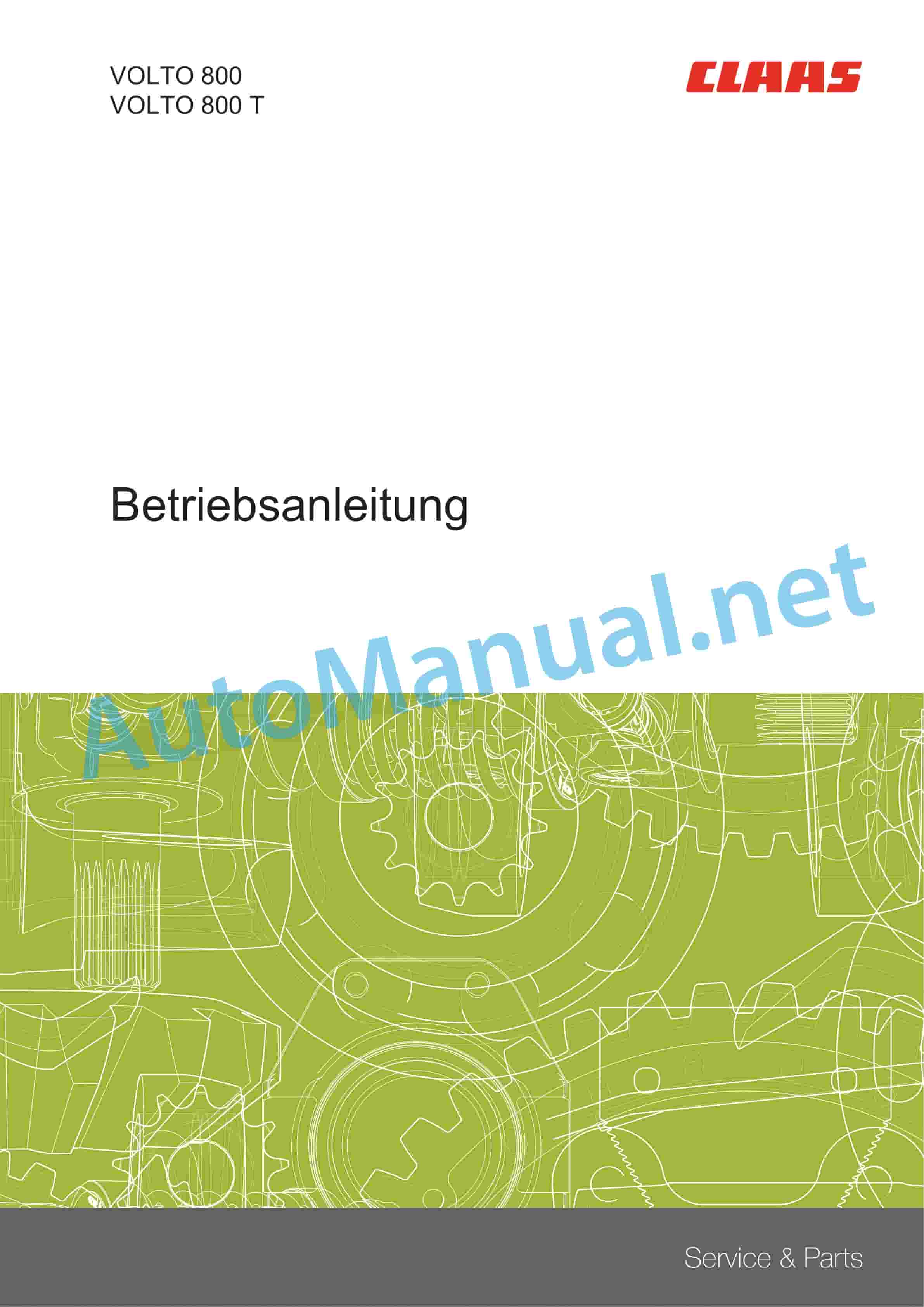 Claas VOLTO 800 800 T (G53) Tedders Operator Manual DE