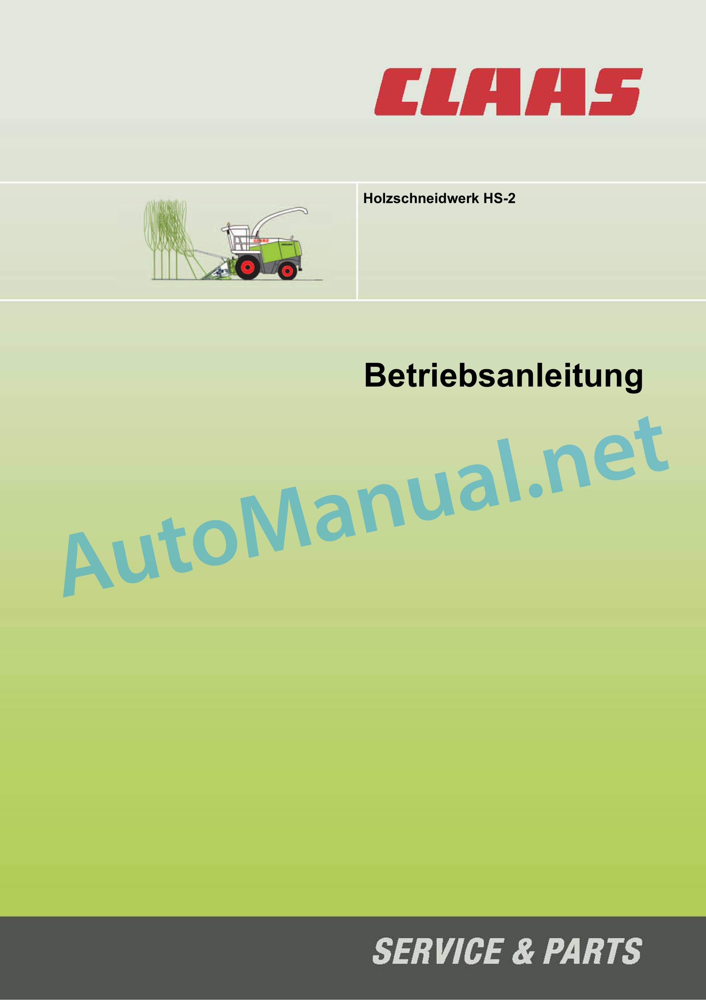 Claas Wood cutter Forage Harvesters Operator Manual DE