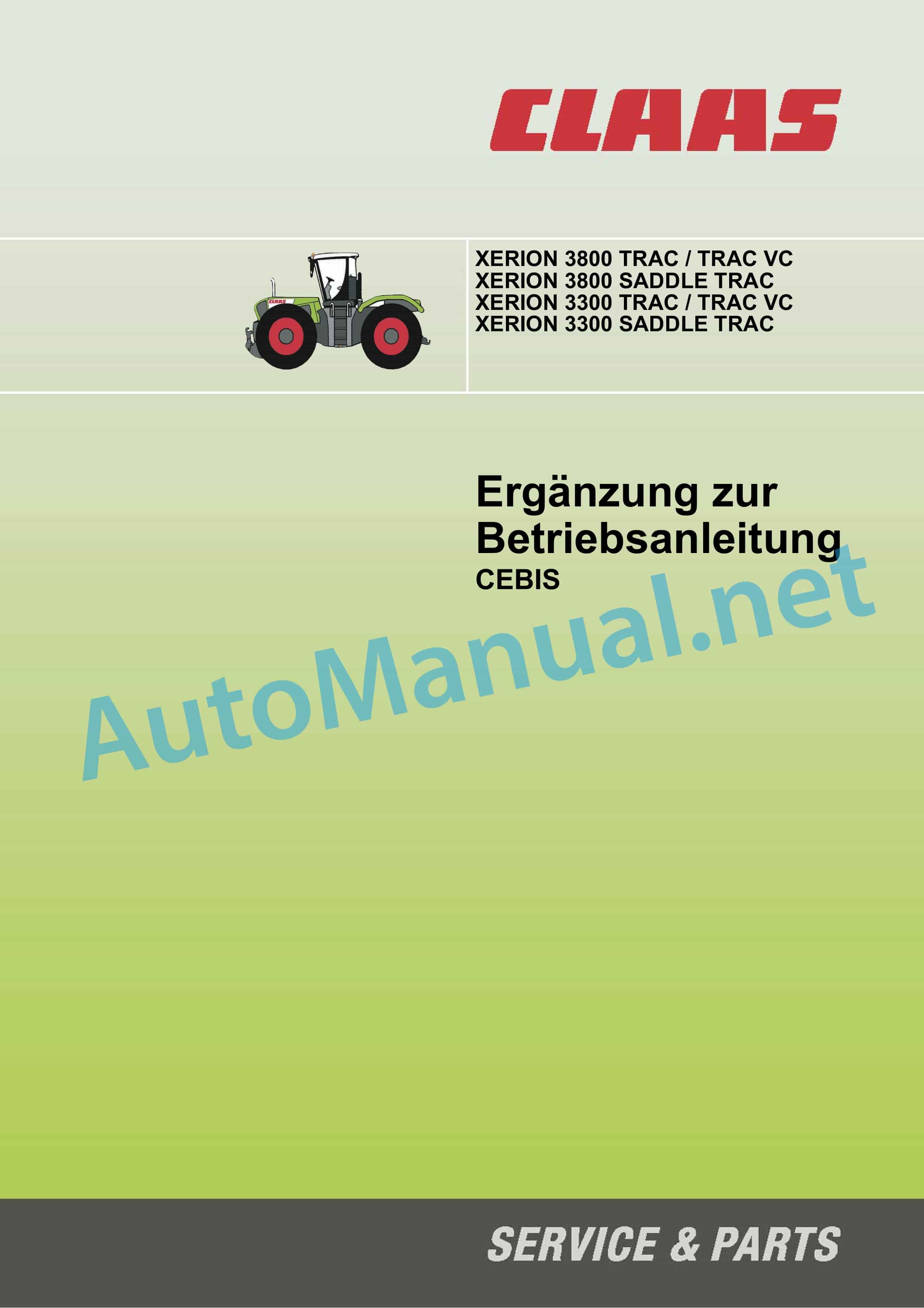 Alternative view of Claas XERION 3800-3300 (781) Tractor Operator Manual DE