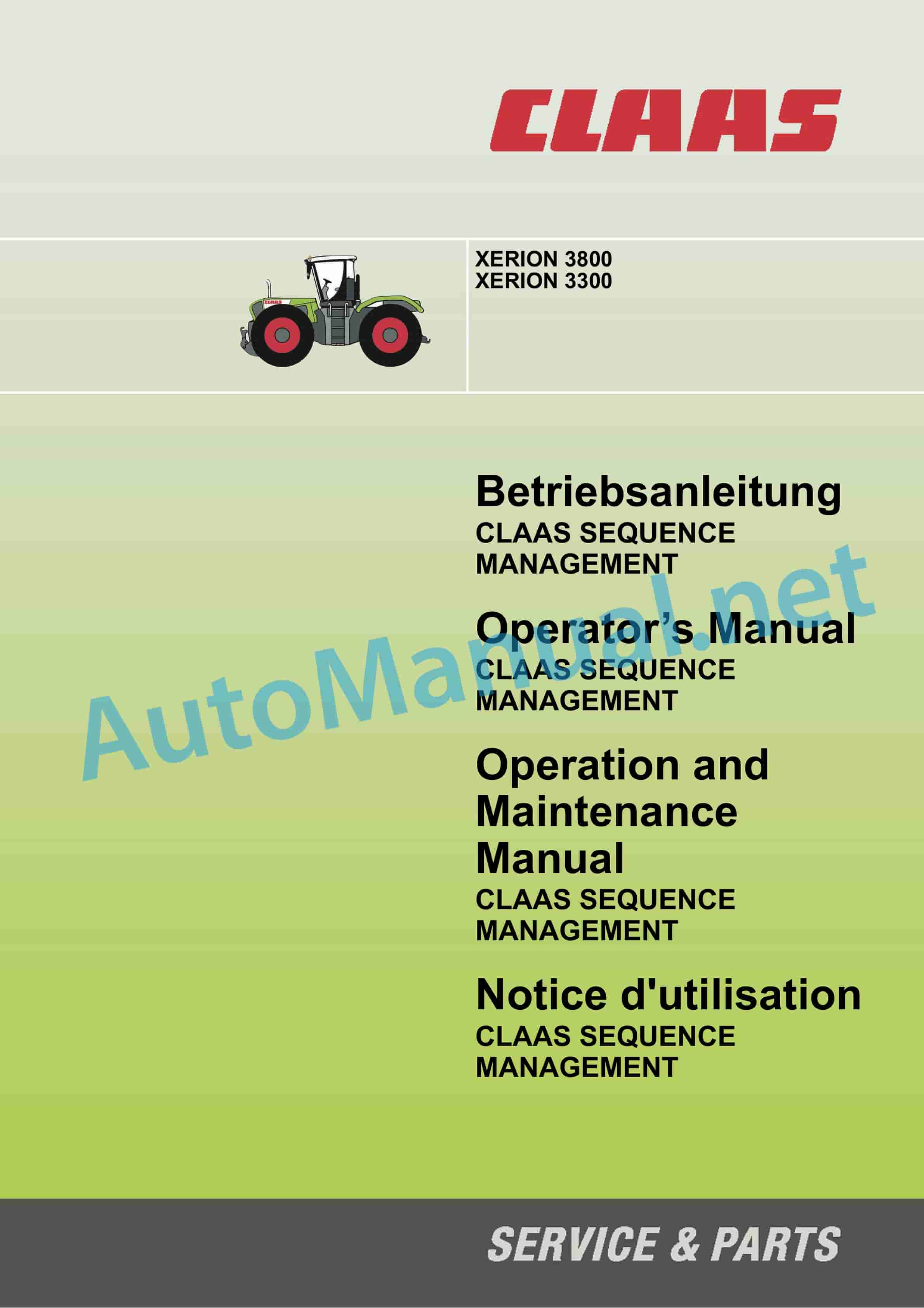 Claas XERION 3800-3300 (781) Tractor Operator Manual DE 7 Claas XERION 3800-3300 (781) Tractor Operator Manual DE - Image 7