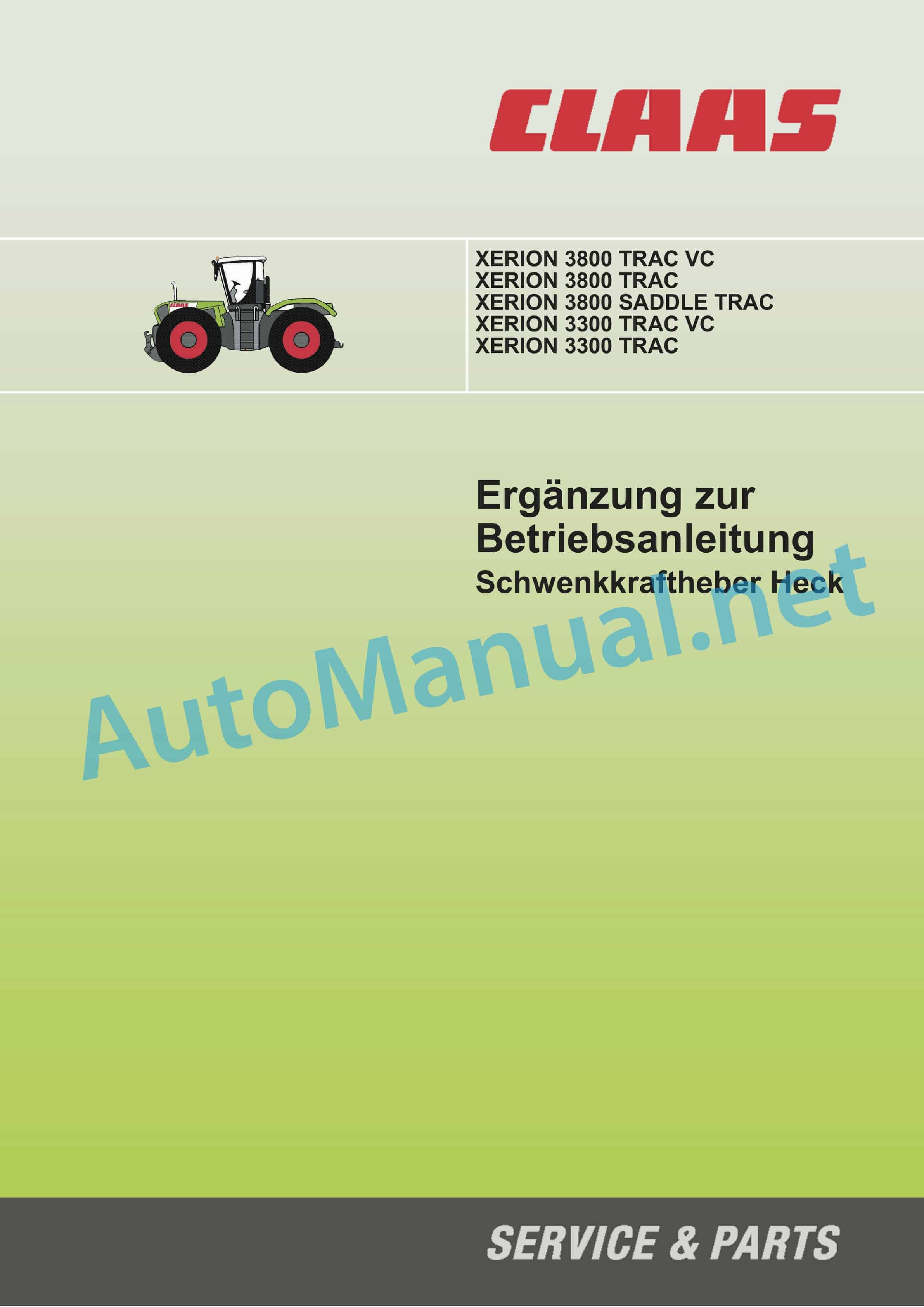 Claas XERION 3800-3300 (781) Tractor Operator Manual DE 9 Claas XERION 3800-3300 (781) Tractor Operator Manual DE - Image 9