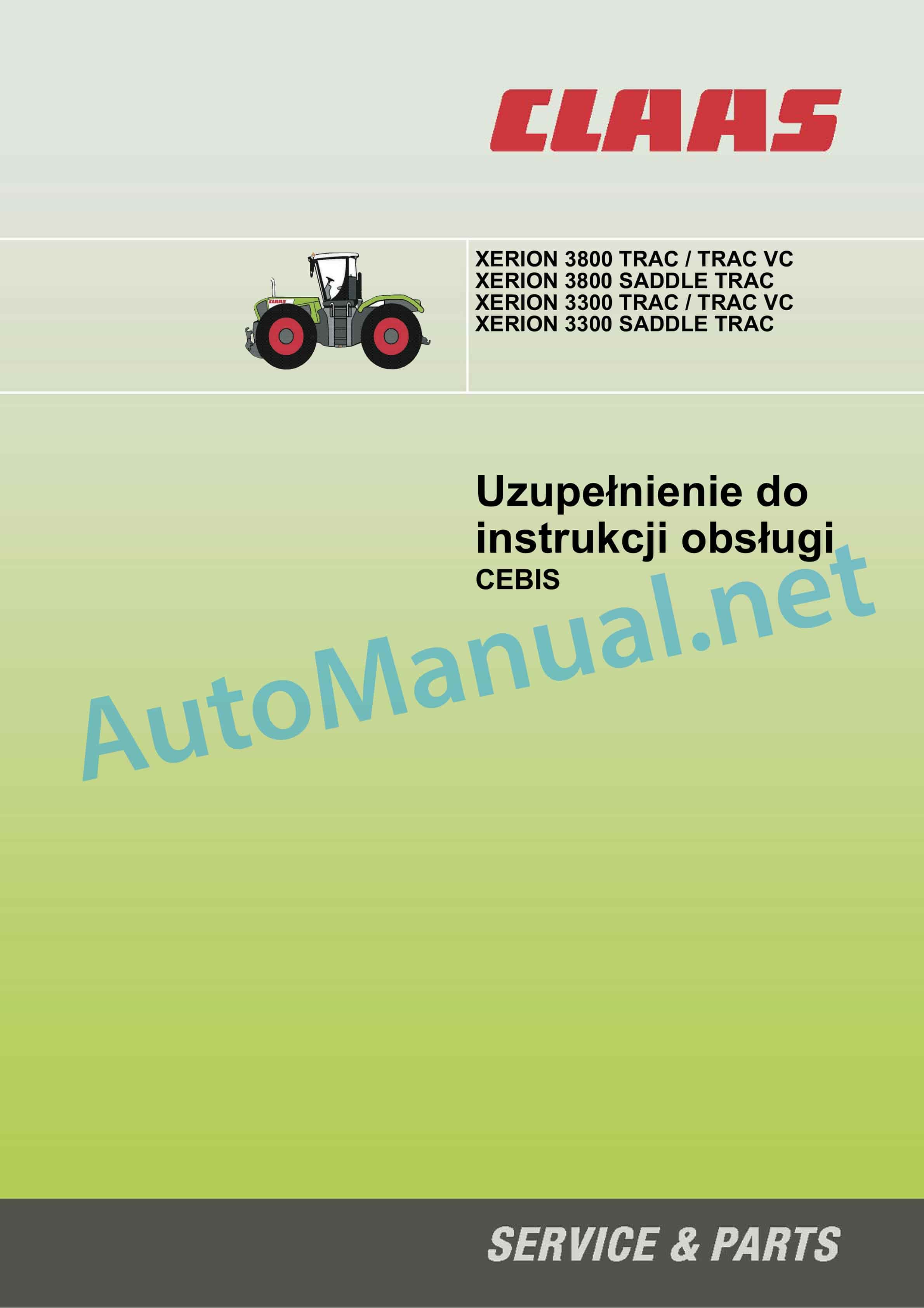 Claas XERION 3800-3300 (781) Tractors Operator Manual PL 2 Claas XERION 3800-3300 (781) Tractors Operator Manual PL - Image 2