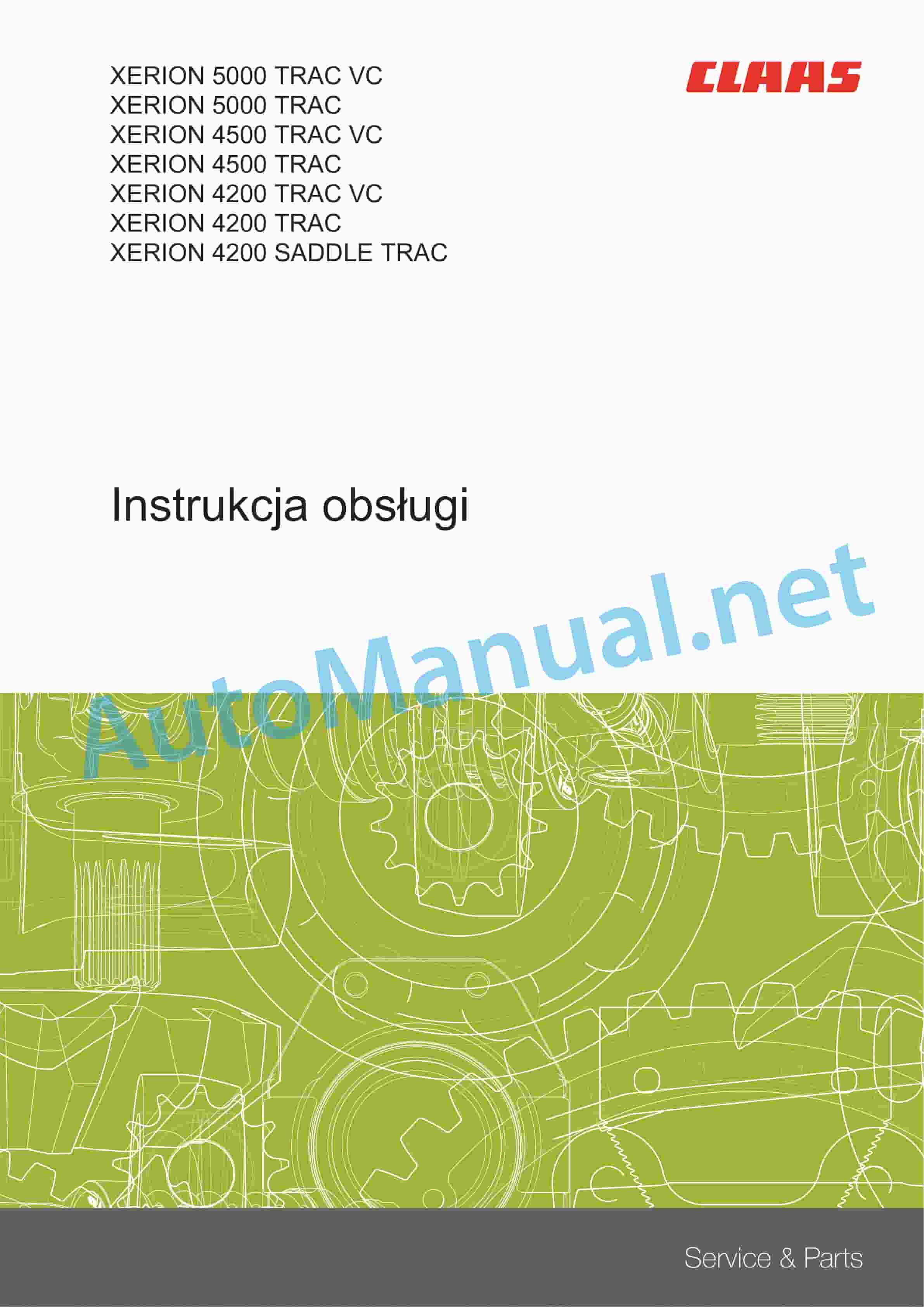 Alternative view of Claas XERION 5000-4200 (784) Tractors Operator Manual PL
