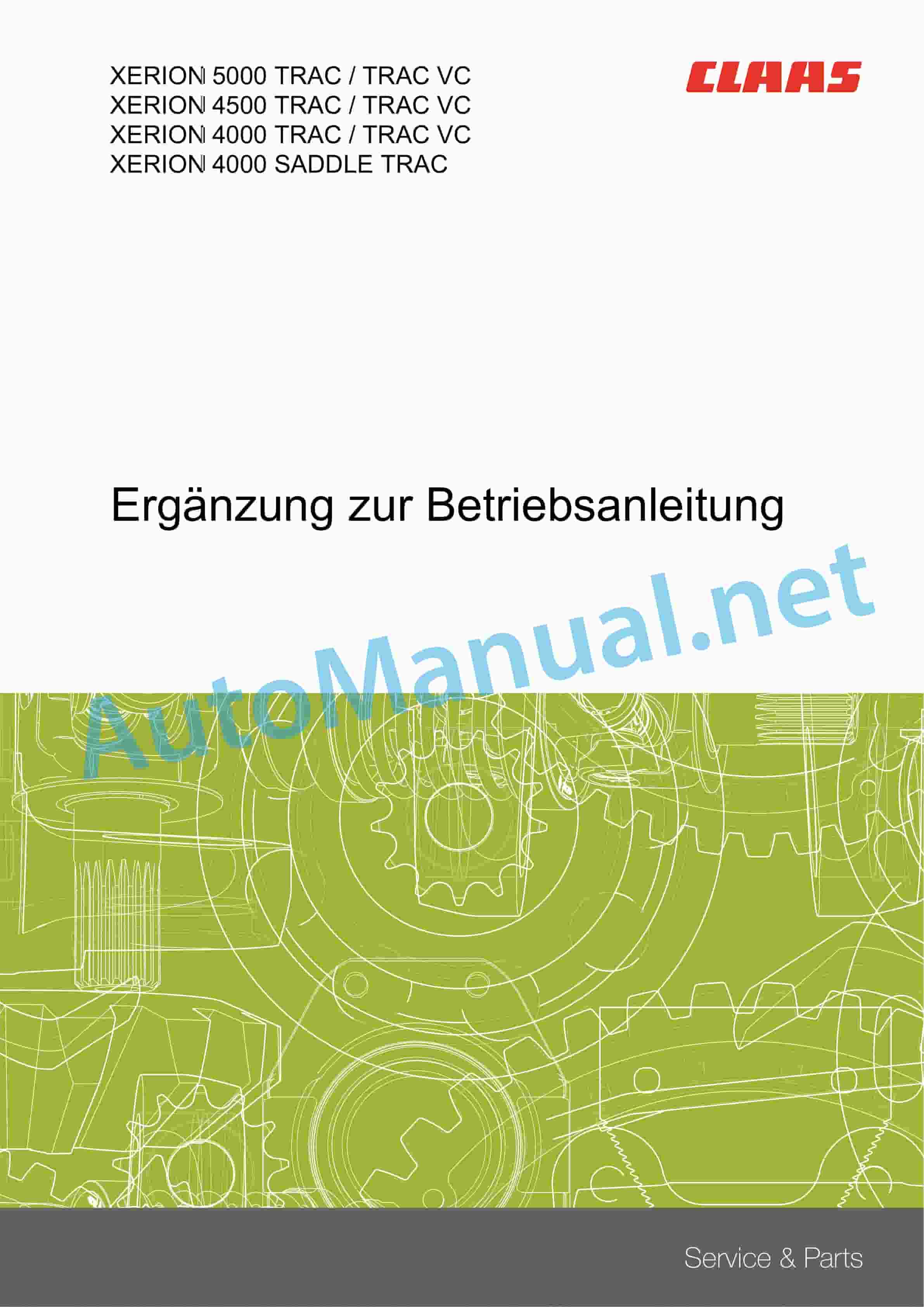Claas XERION 5000-4500 TRAC (E54) Tractor Operator Manual DE