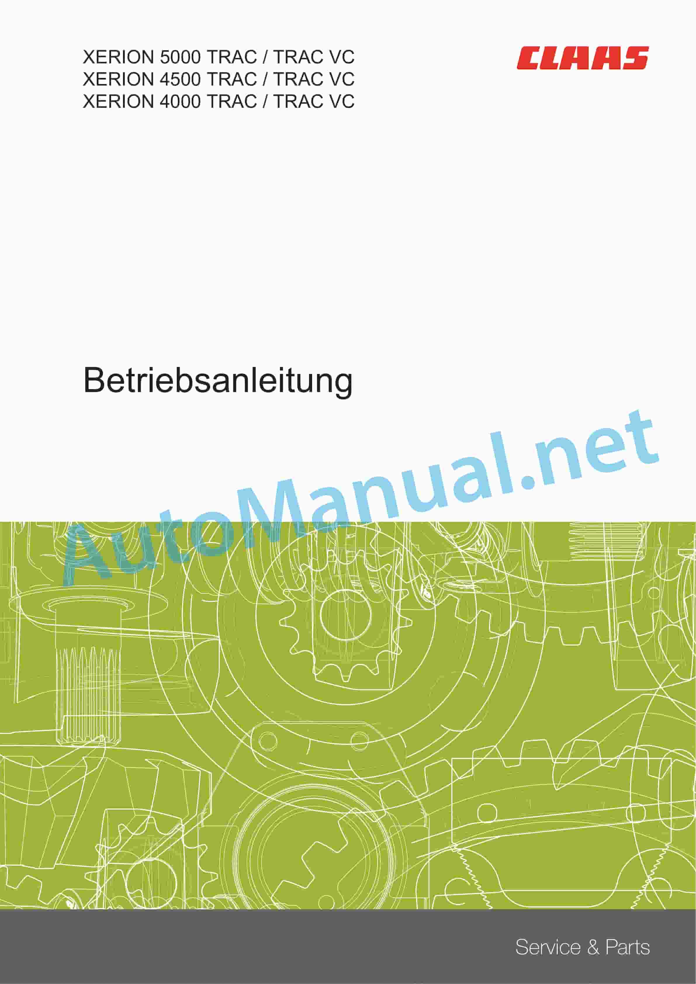 Alternative view of Claas XERION 5000-4500 TRAC (E54) Tractor Operator Manual DE