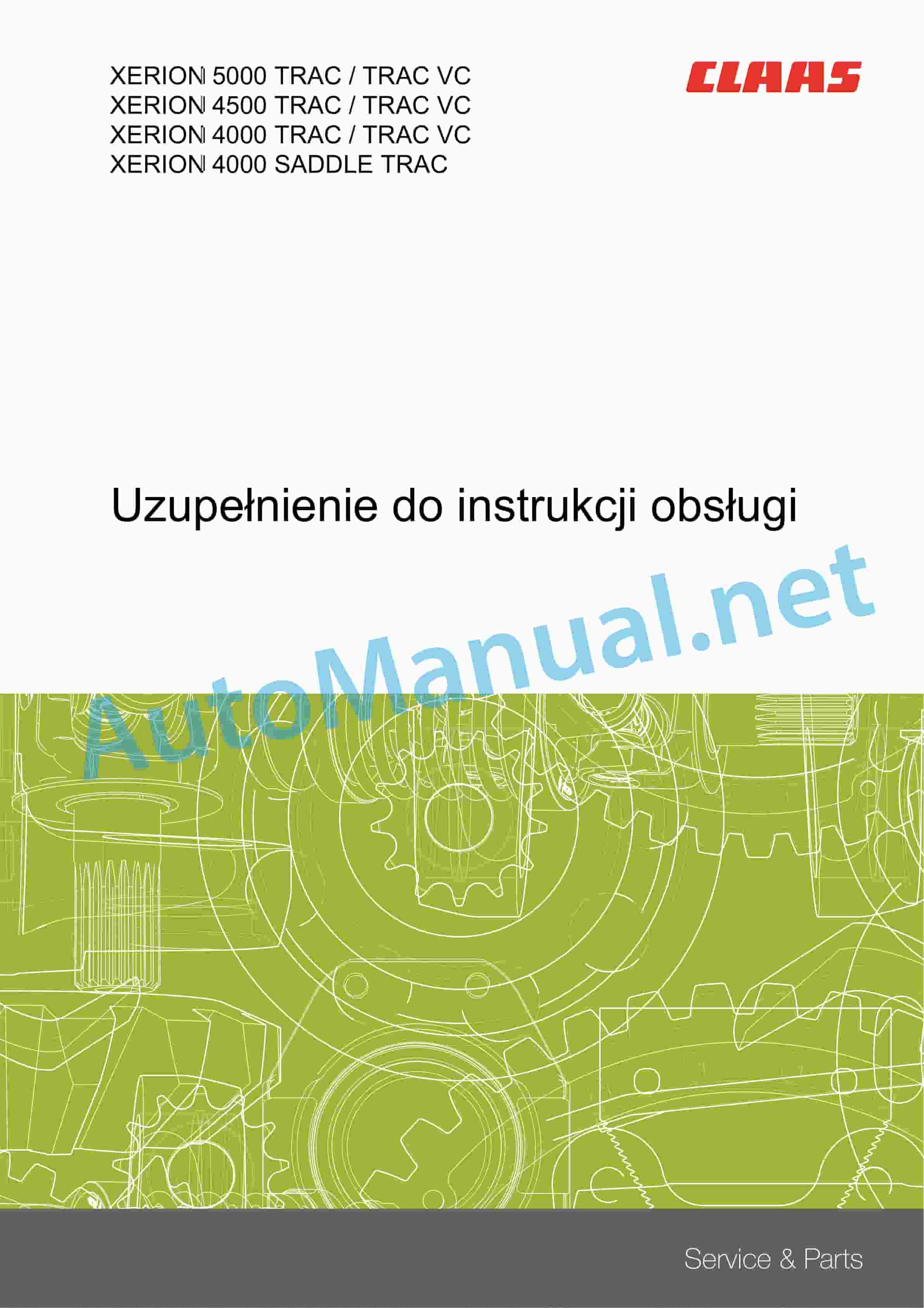 Claas XERION 5000-4500 TRAC (E54) Tractors Operator Manual PL