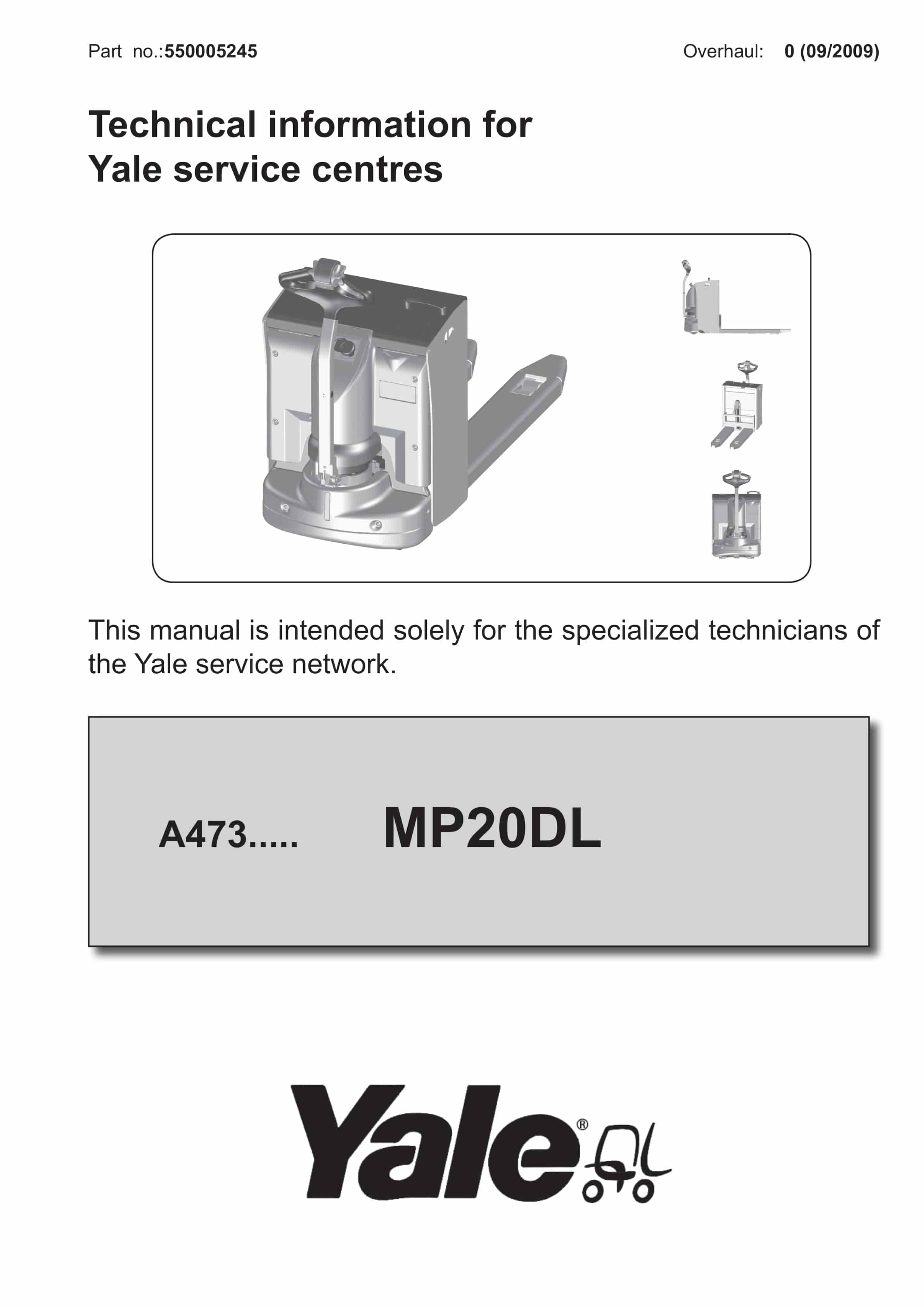 Yale A473 (MP20DL) Forklift Service Manual