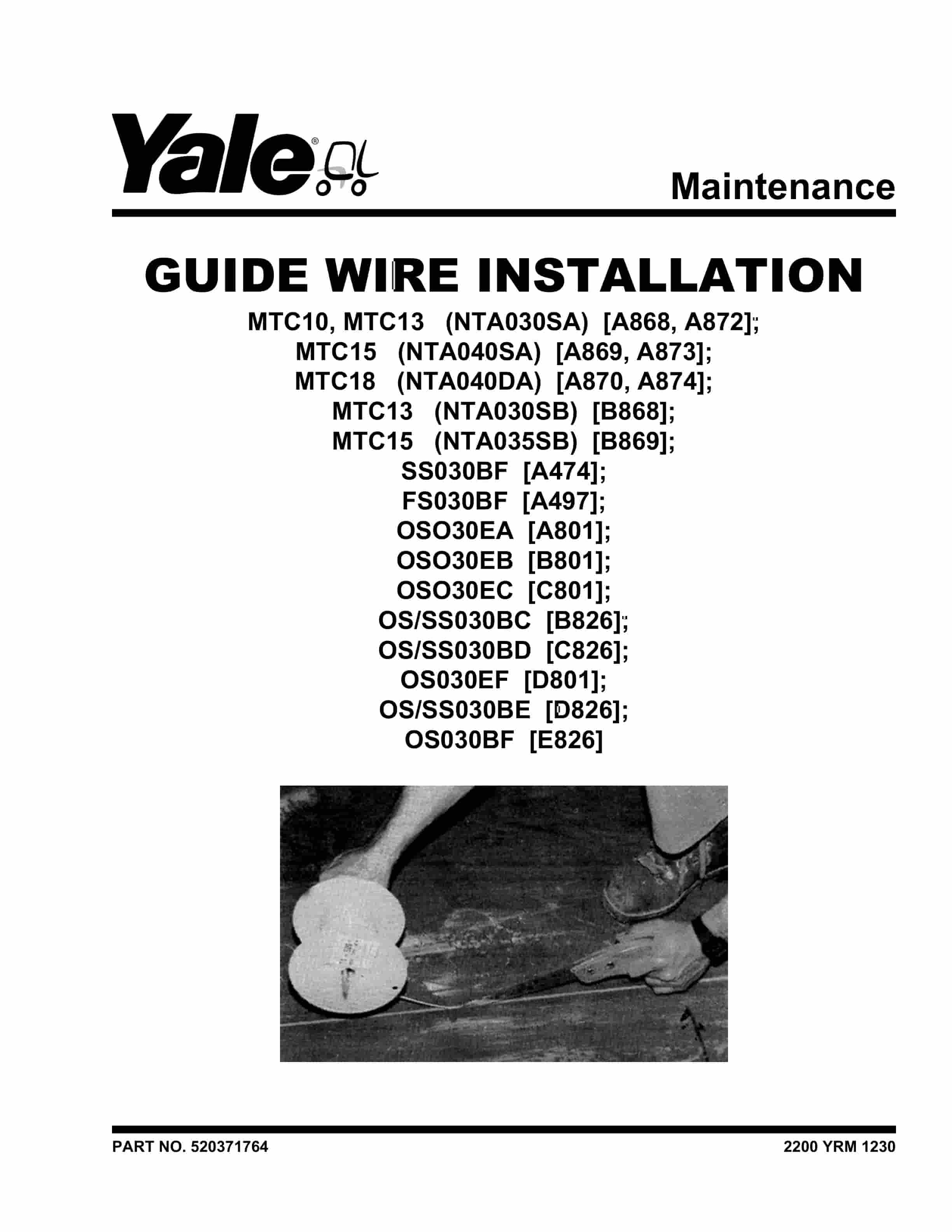 Yale A497 (FS030BF) Forklift Service Manual