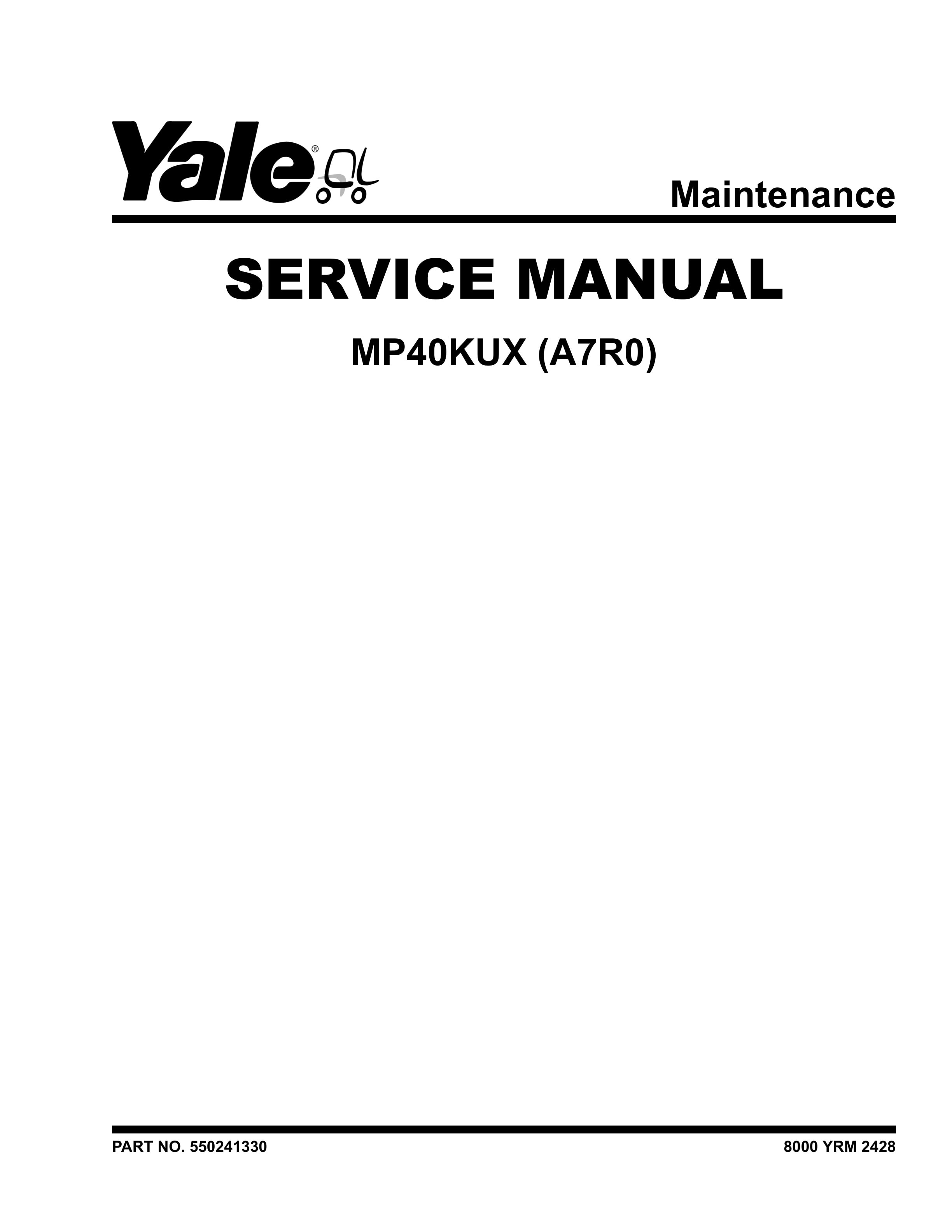 Yale A7R0 (MP40KUX) Forklift Service Manual