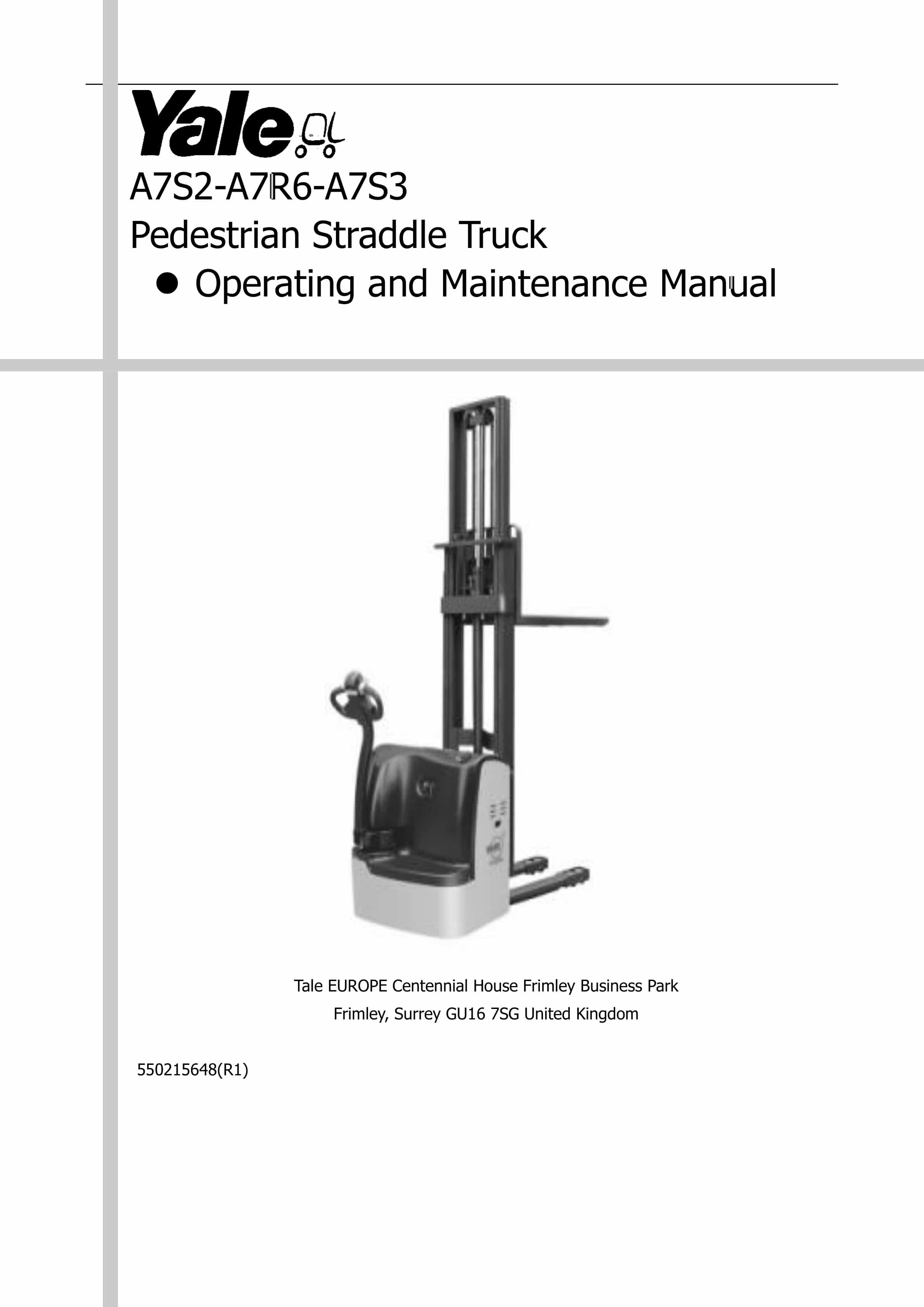 Yale A7R6 (MSL15WUX) Forklift Service Manual